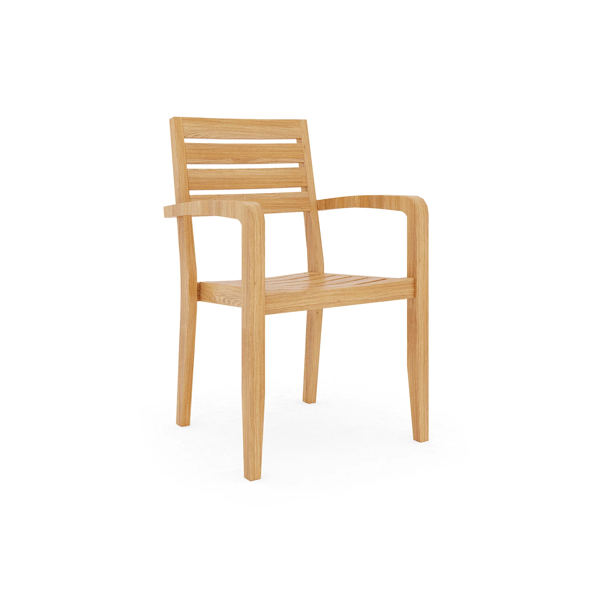 Orlena Teak Stacking Chair - Set of 4 - Image 2