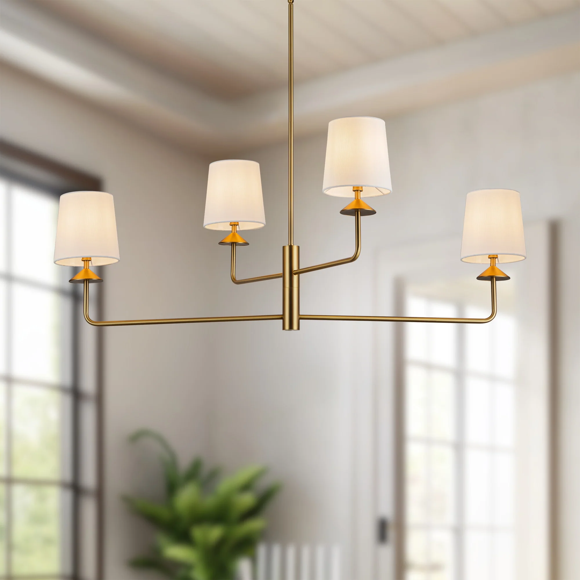 Orvella Linen Arm Chandelier - Image 9