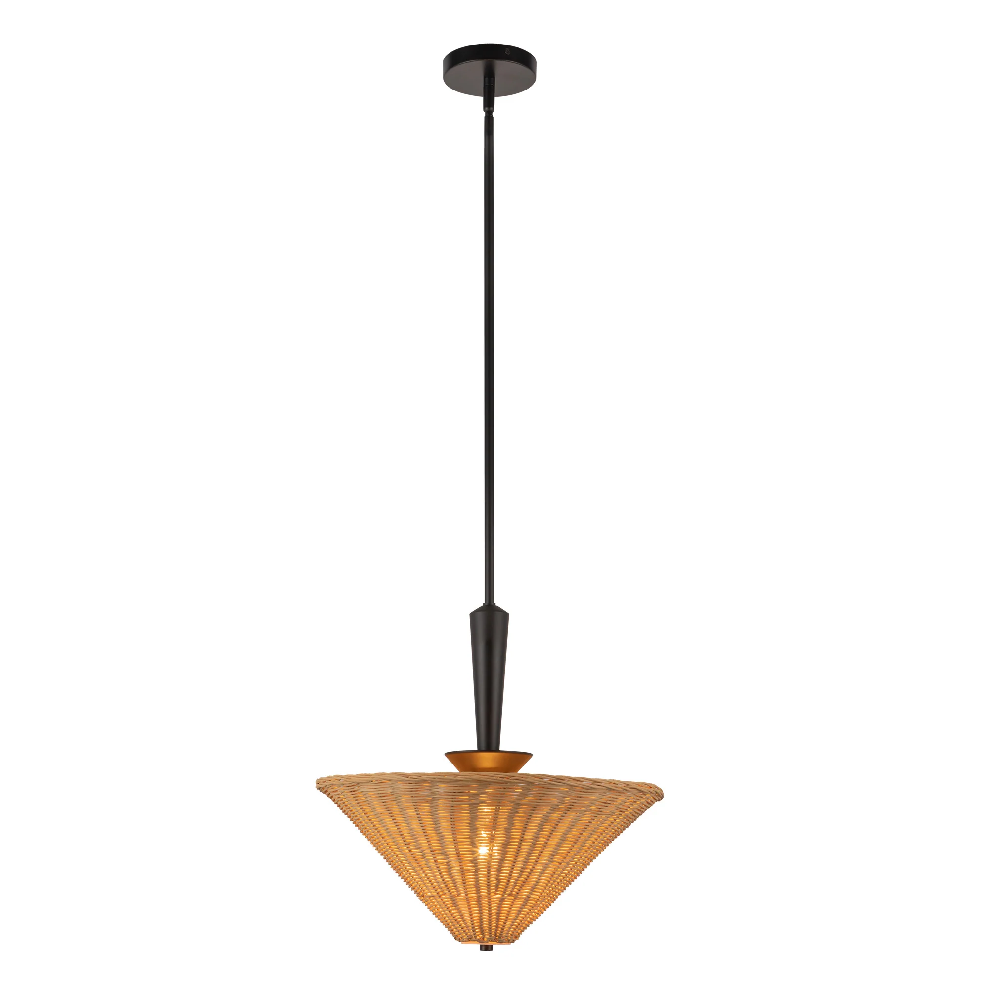 Orvella Rattan Cone Pendant - Image 3