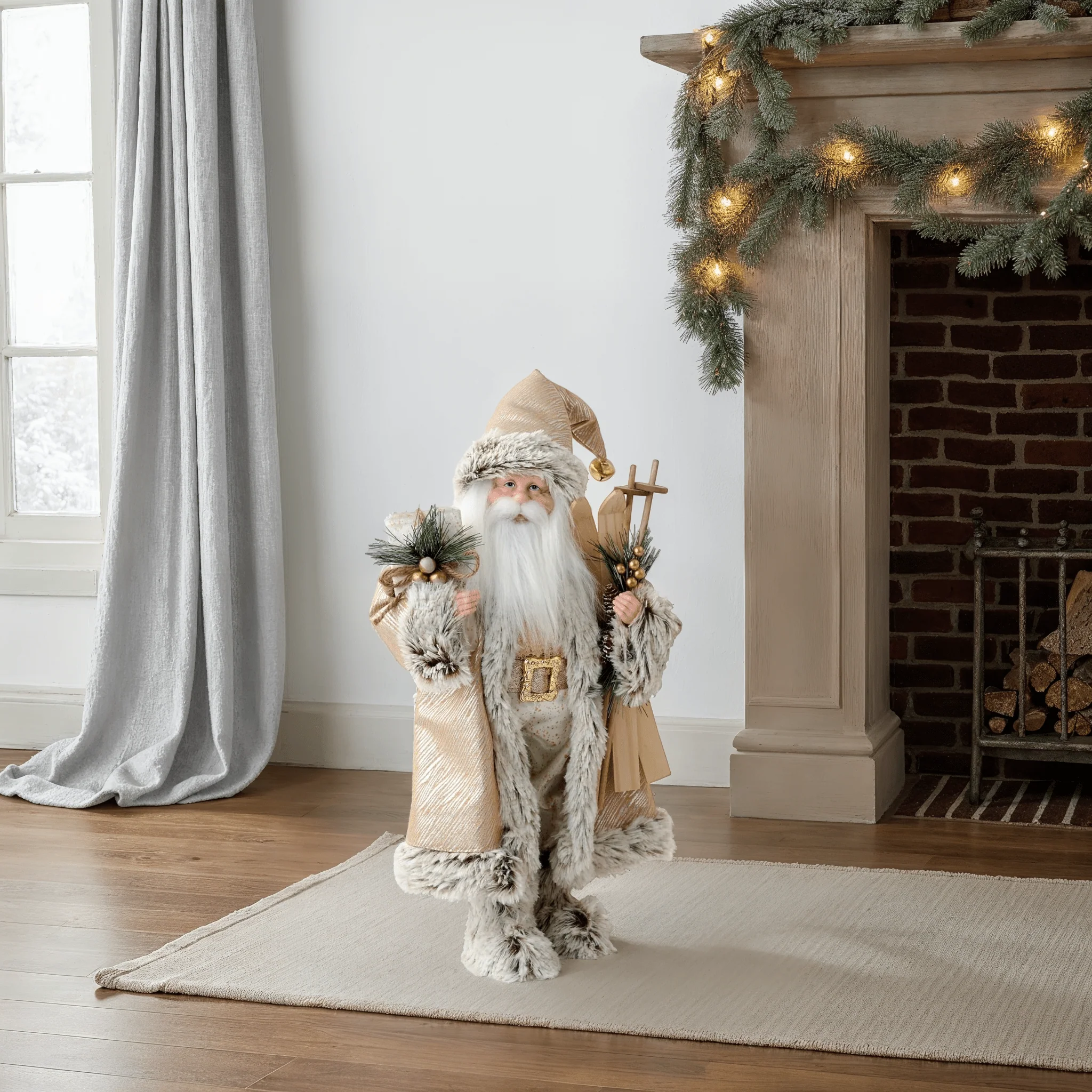 Papai Winter Fur Santa Figure - Image 2