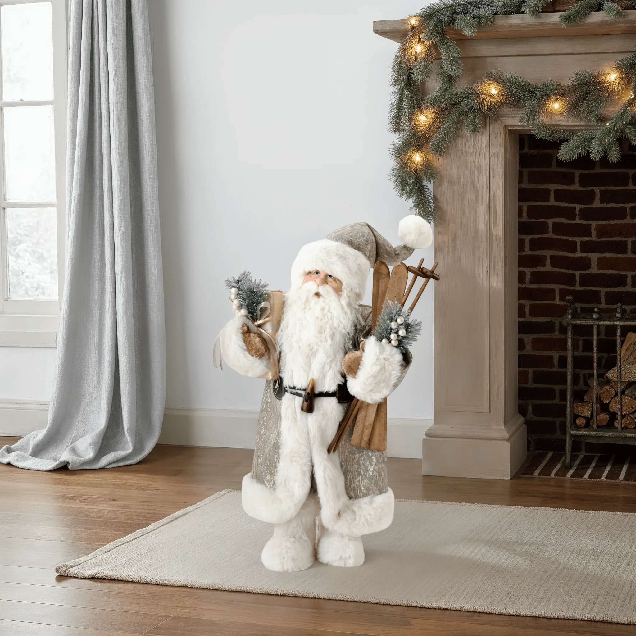 Pere Winter Fur Santa Figure - Image 2