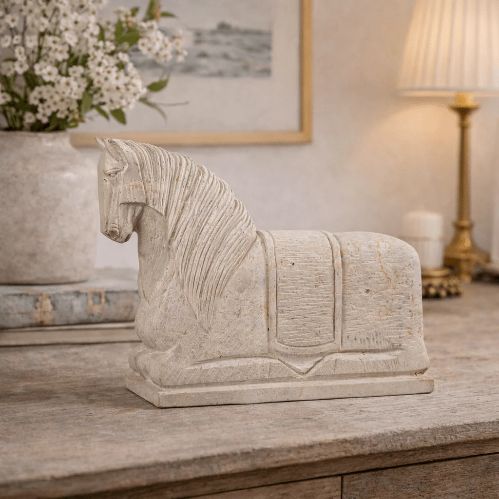Qinshan Travertine Horse Statue - Image 2