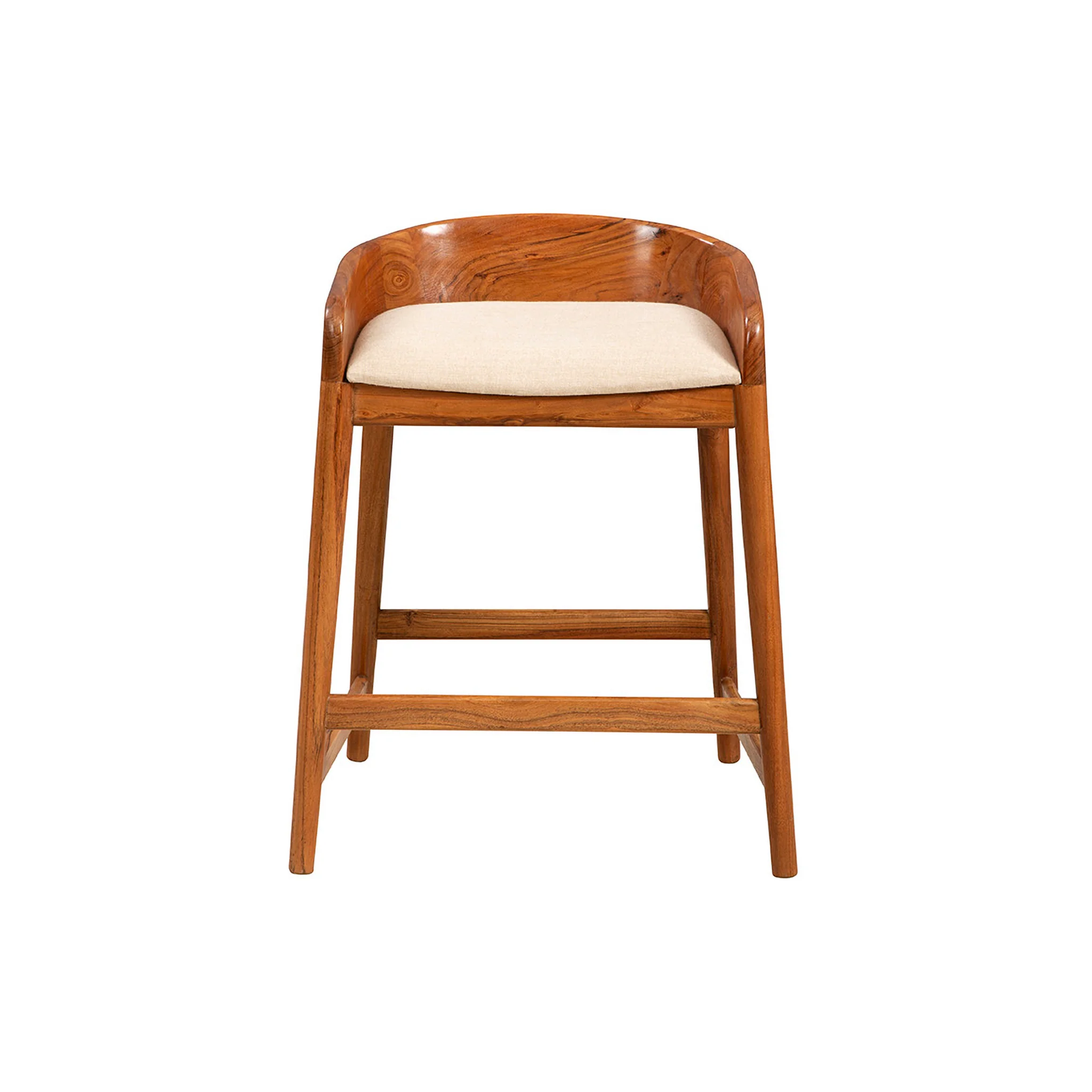 Ravello Teak Upholstered Barstool - Image 3