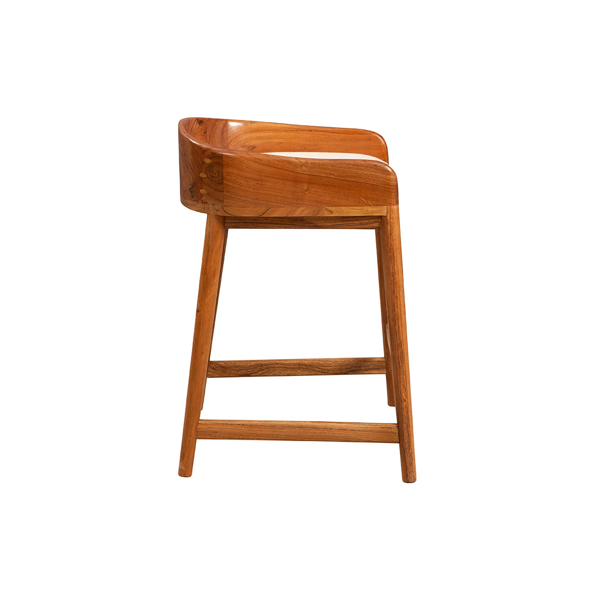 Ravello Teak Upholstered Barstool - Image 4