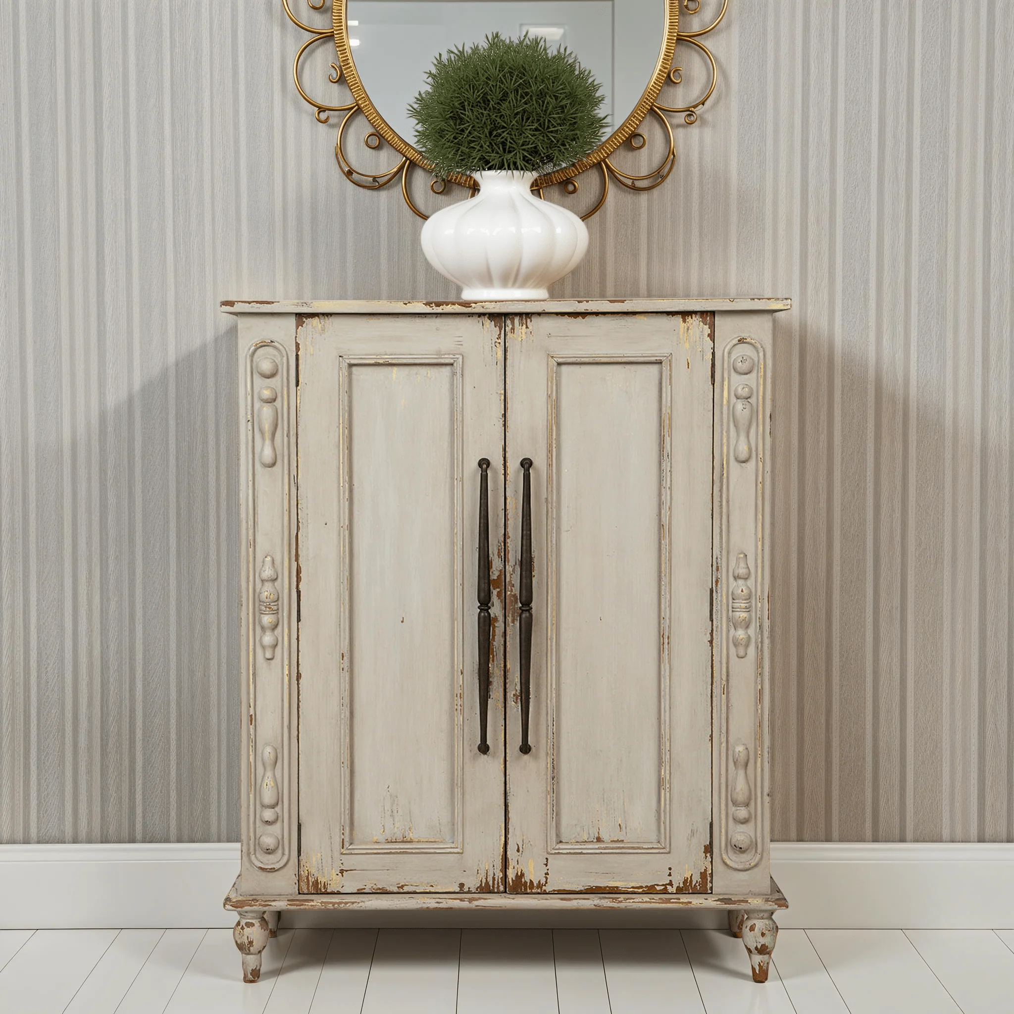 Rhys Distressed Wood Cabinet - Image 2