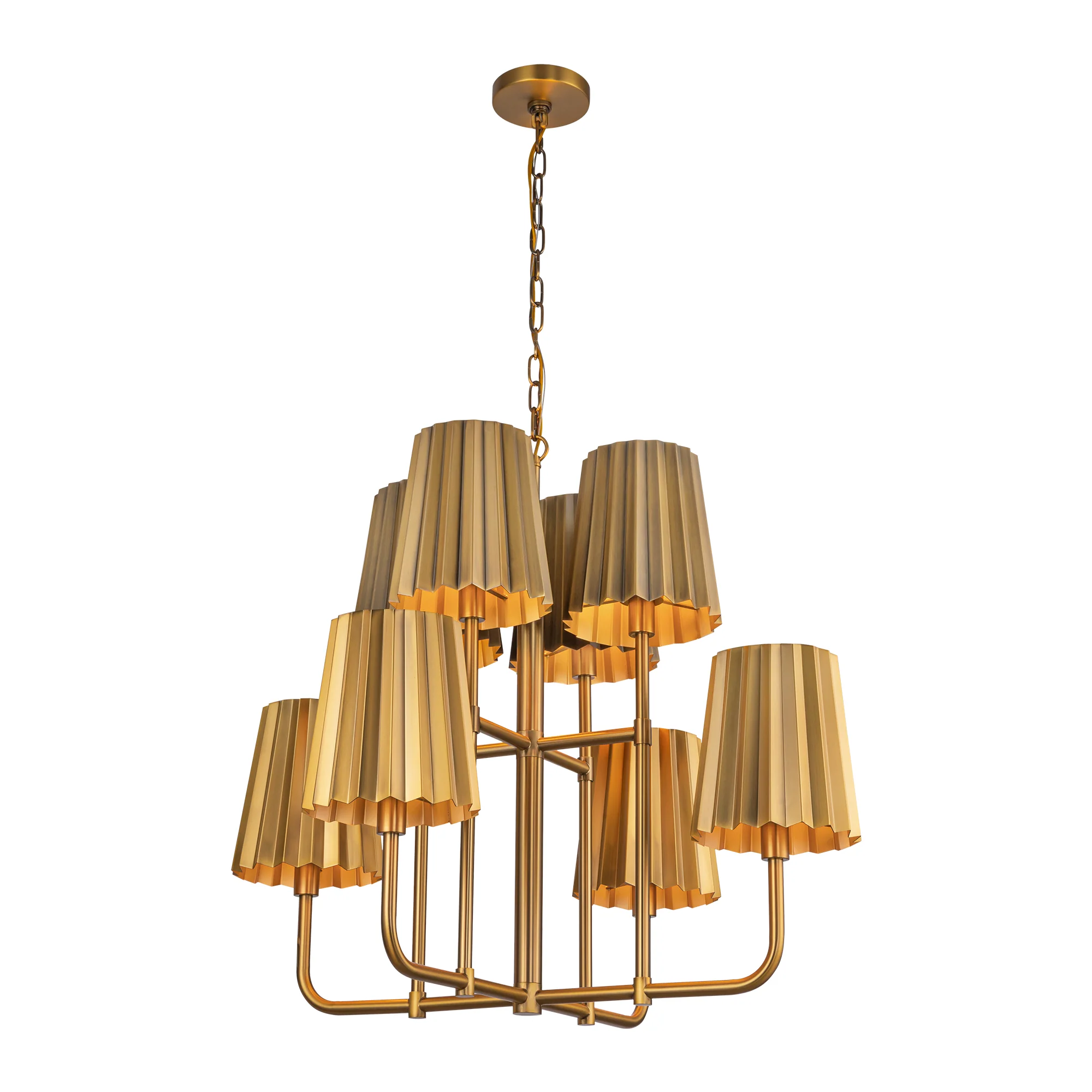 Rive Pleated Metal Chandelier - Image 4