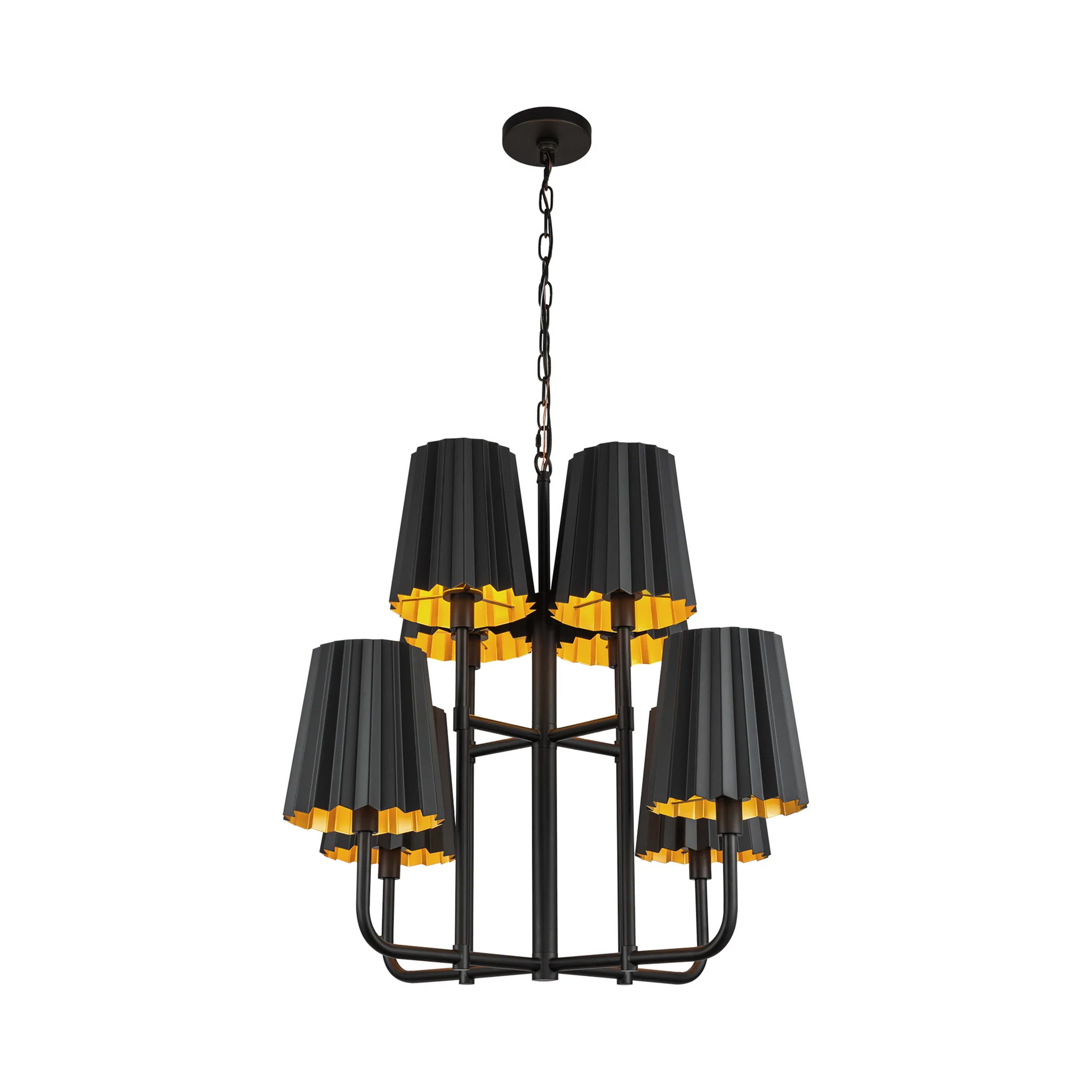Rive Pleated Metal Chandelier - Image 8