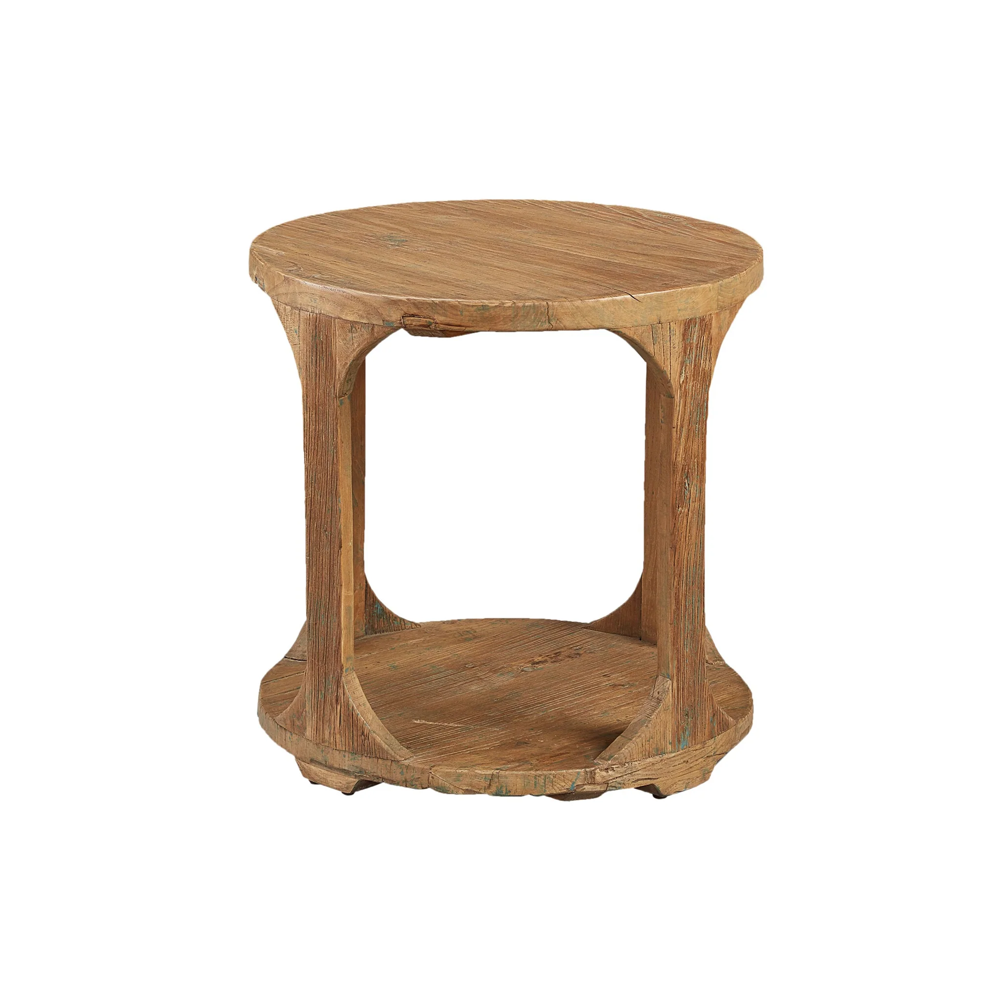 Round Reclaimed Elm End Table - Image 3
