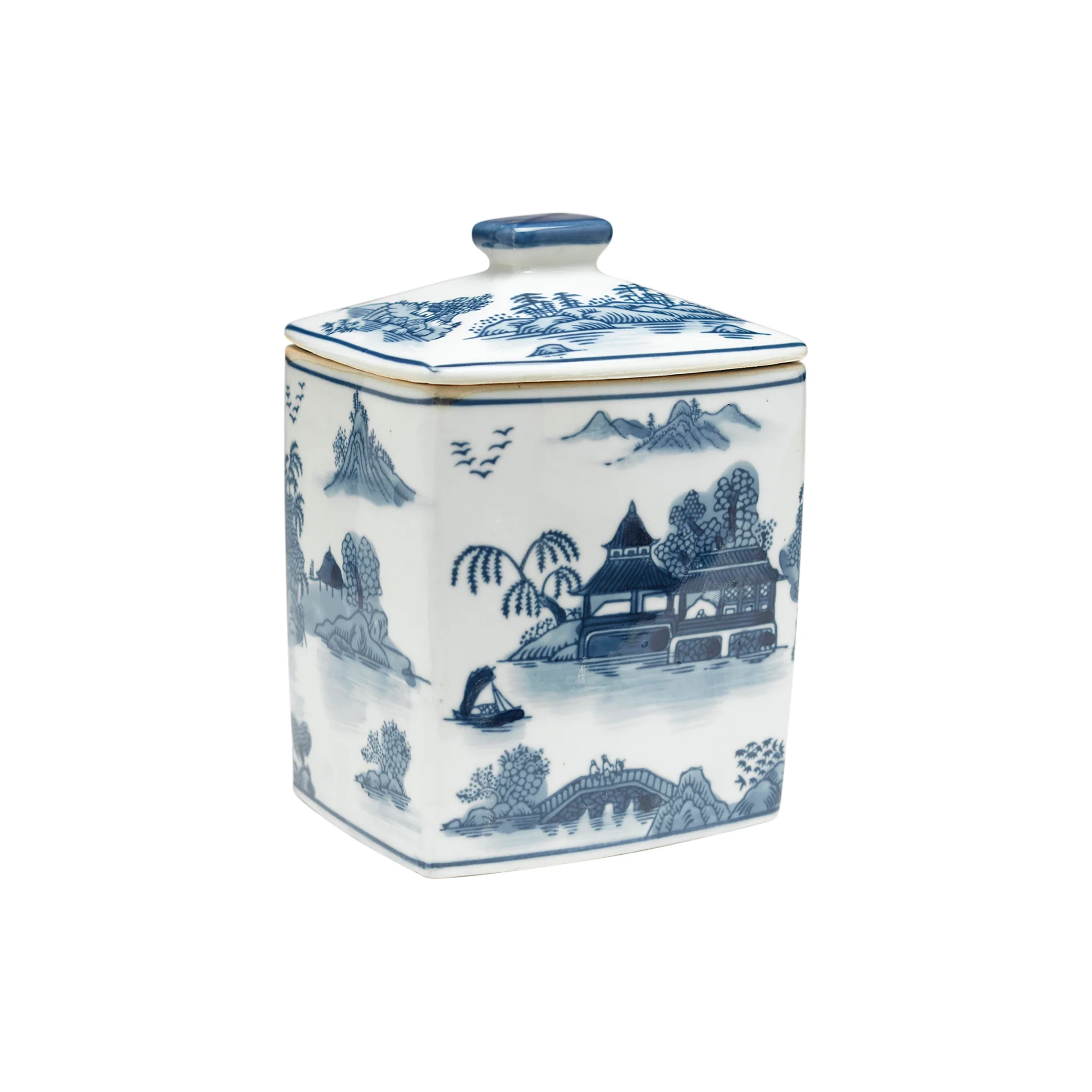 Samarkand Porcelain Willow Canister