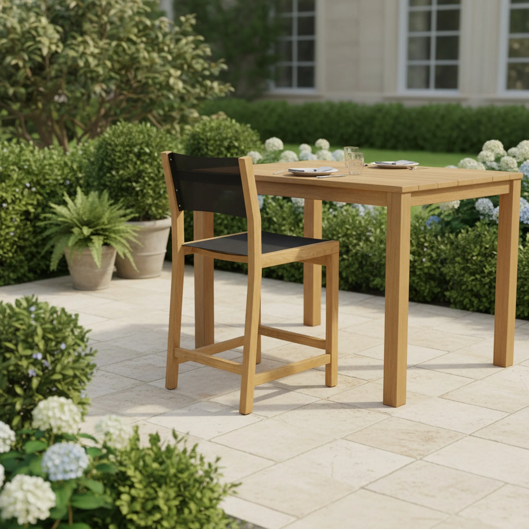 Seravon Teak Counter Stool