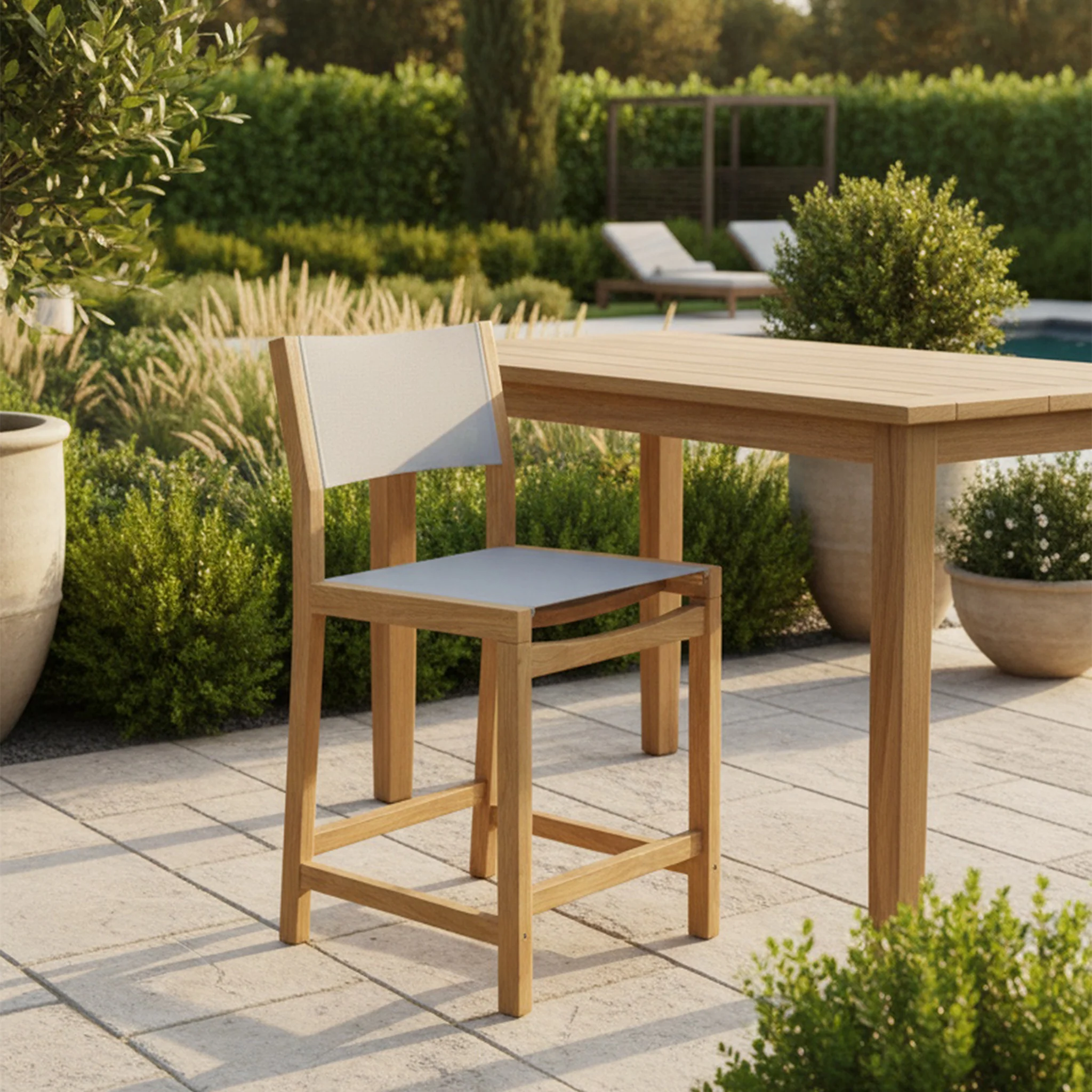 Seravon Teak Counter Stool - Image 19
