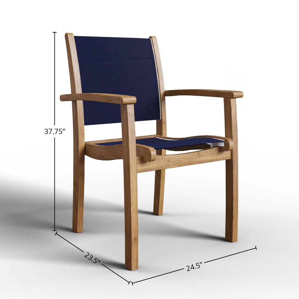 Seridano Teak Stacking Chair - Set of 4 - Image 12
