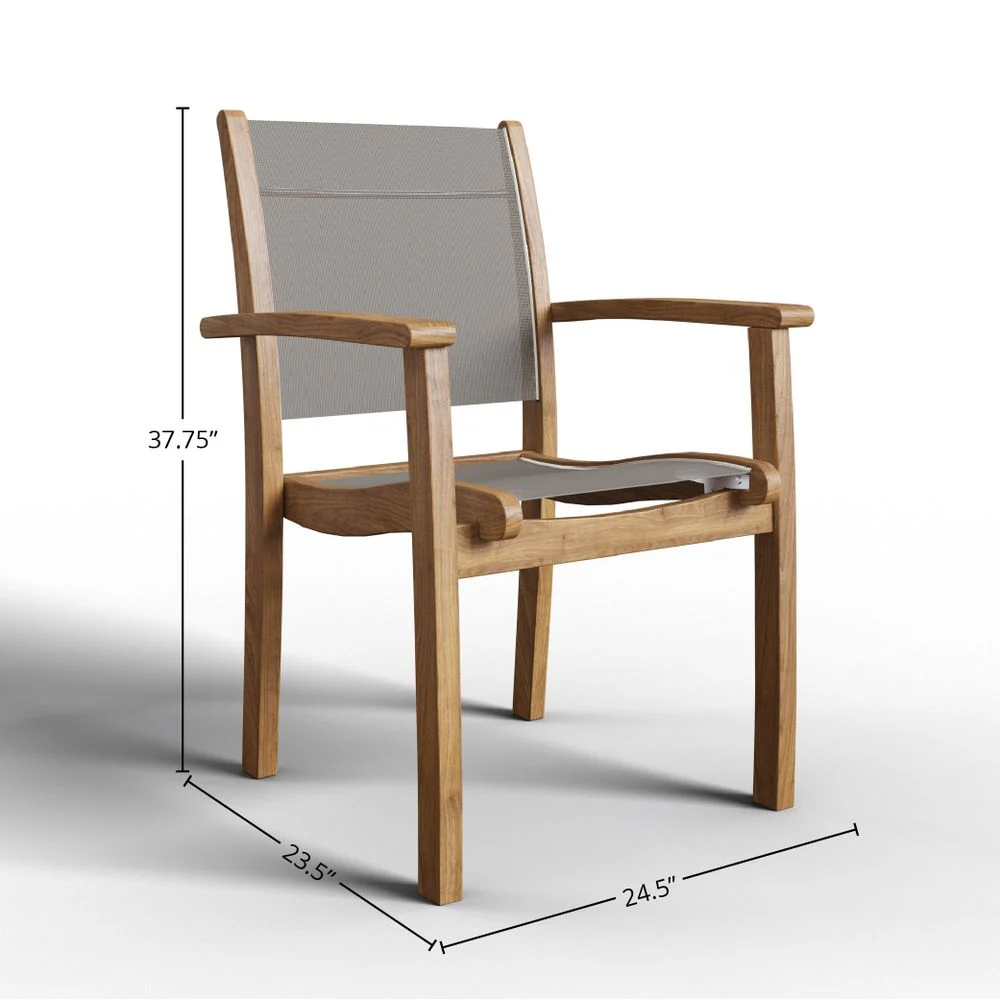 Seridano Teak Stacking Chair - Set of 4 - Image 17