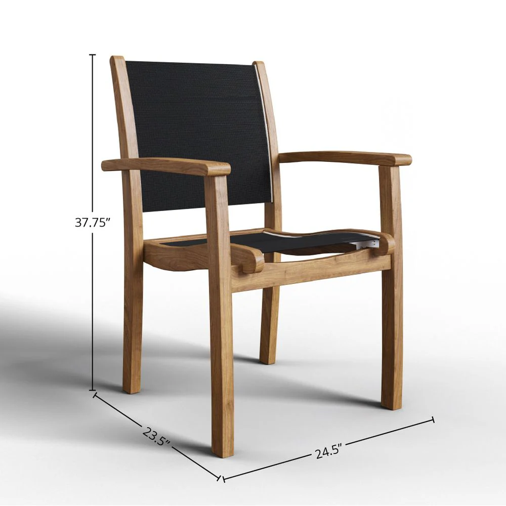 Seridano Teak Stacking Chair - Set of 4 - Image 6