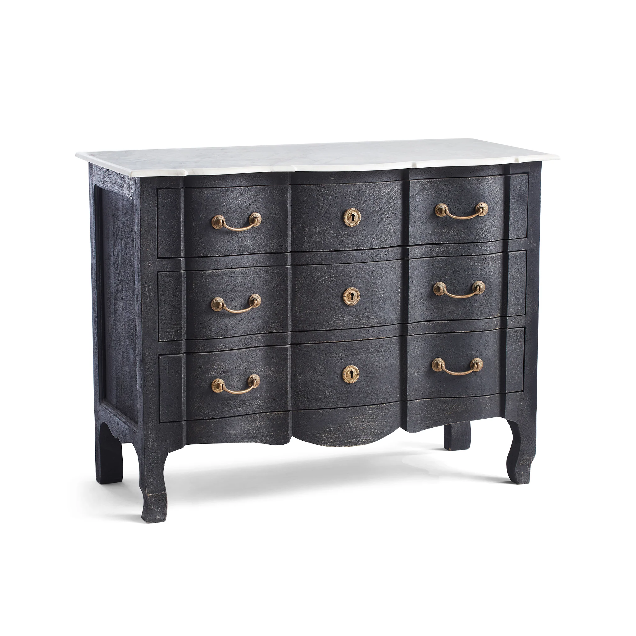 Serpentine Chest With Marble Top - Image 2