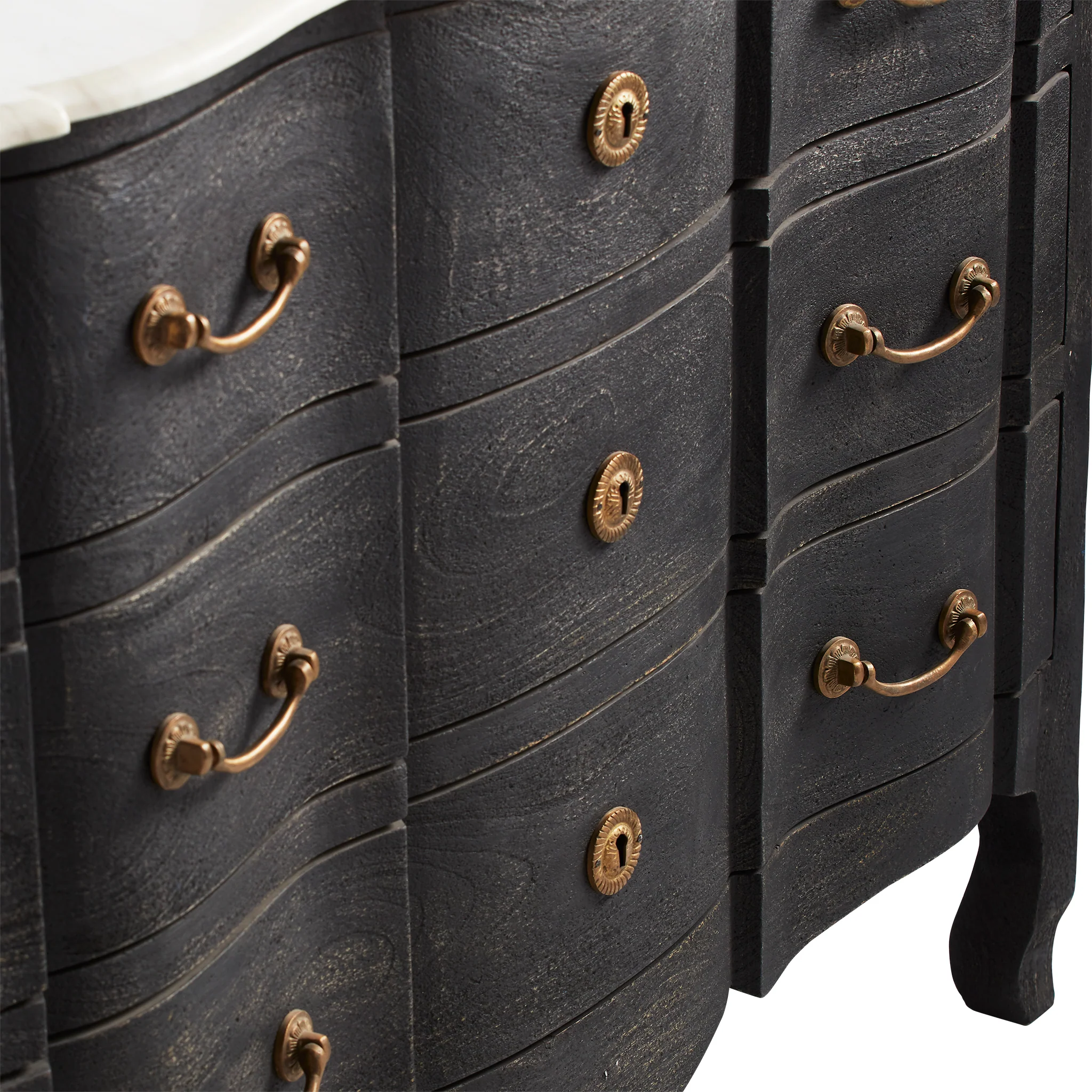 Serpentine Chest With Marble Top - Image 4
