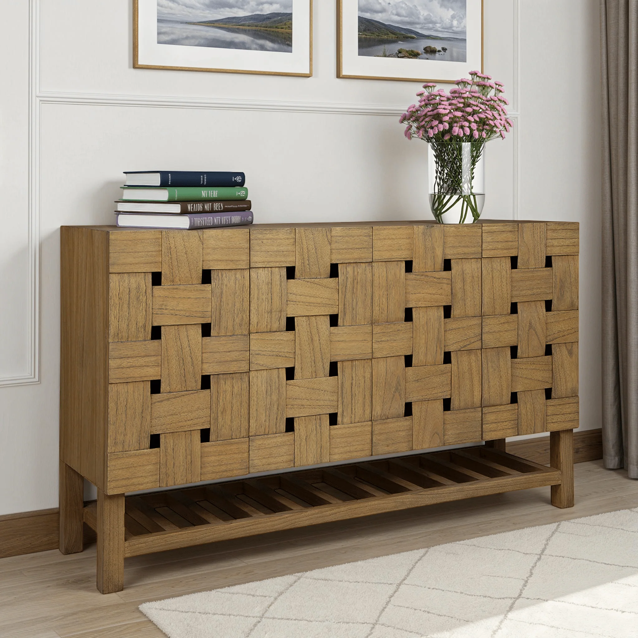 Sicilia Woven Wood Sideboard - Image 2
