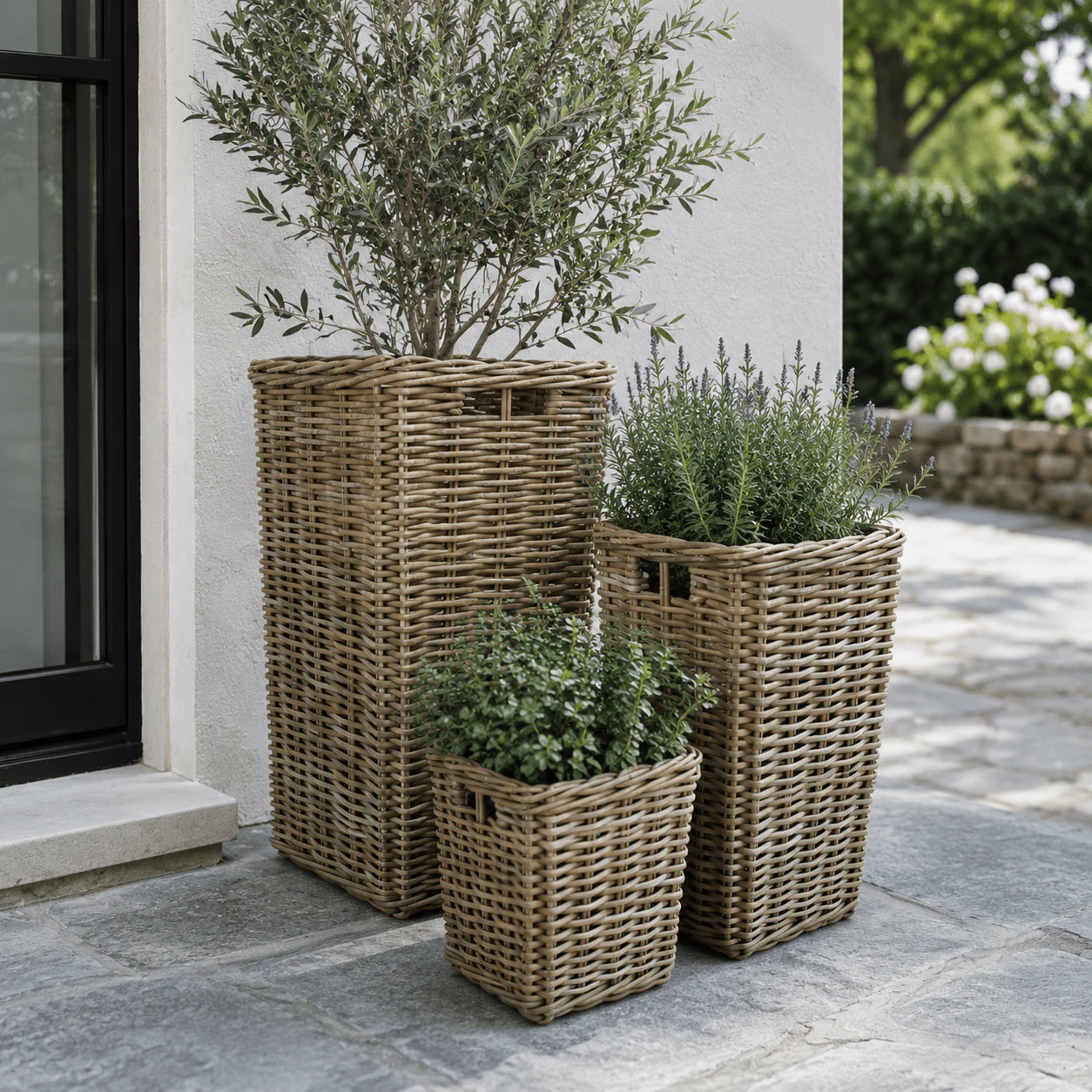 Sifnos Rattan Planter Set