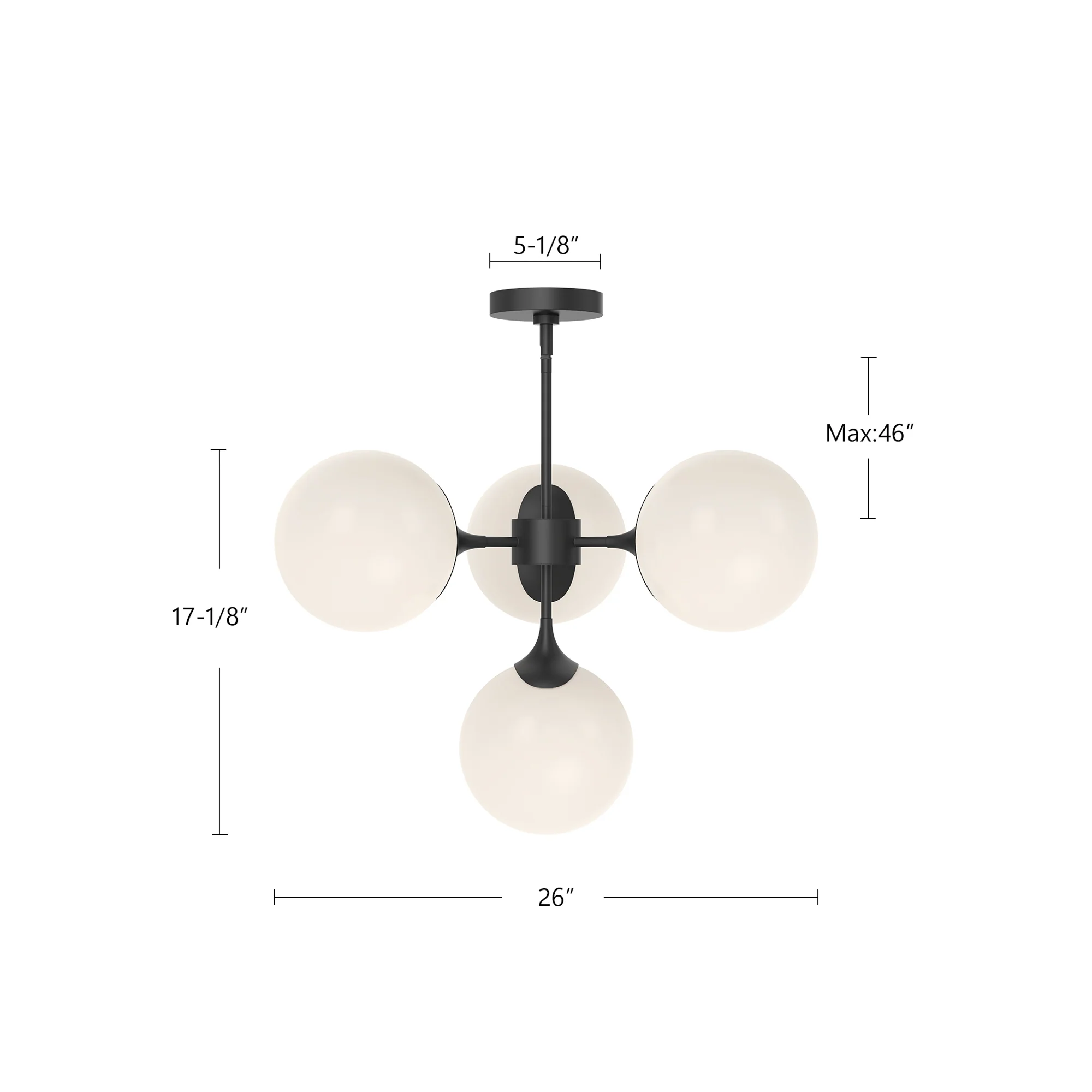 Solavane Opal 4-Light Chandelier - Image 4