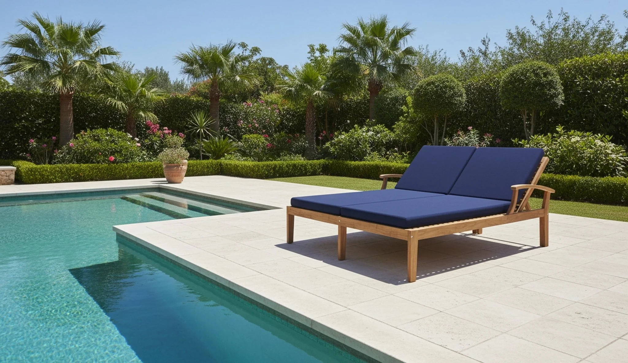 Solivane Teak Double Sunlounger - Image 14