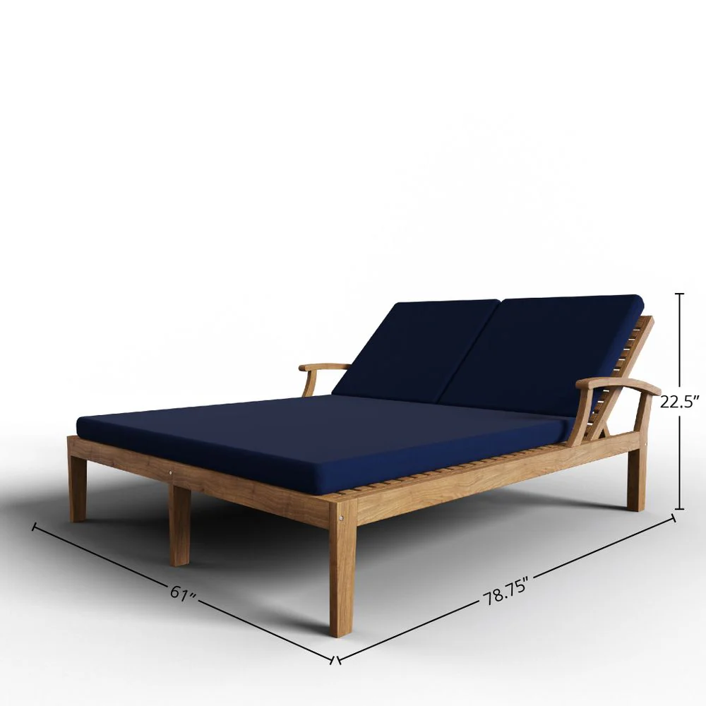 Solivane Teak Double Sunlounger - Image 18
