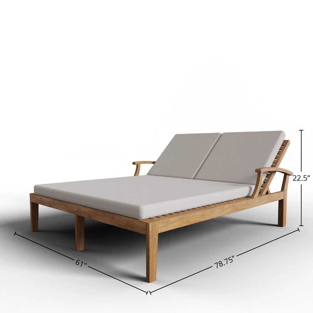Solivane Teak Double Sunlounger - Image 24