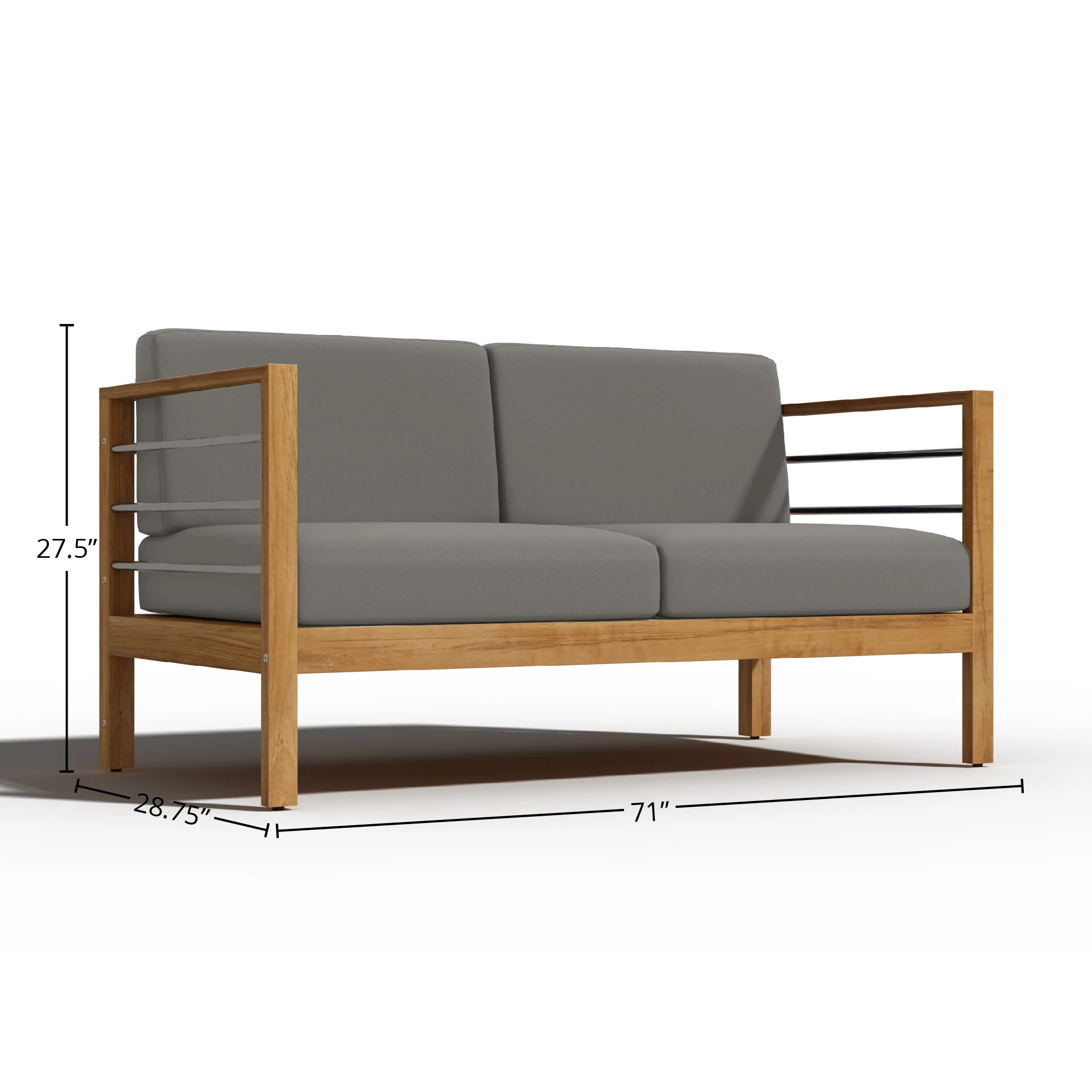 Solmara Teak Loveseat - Image 15
