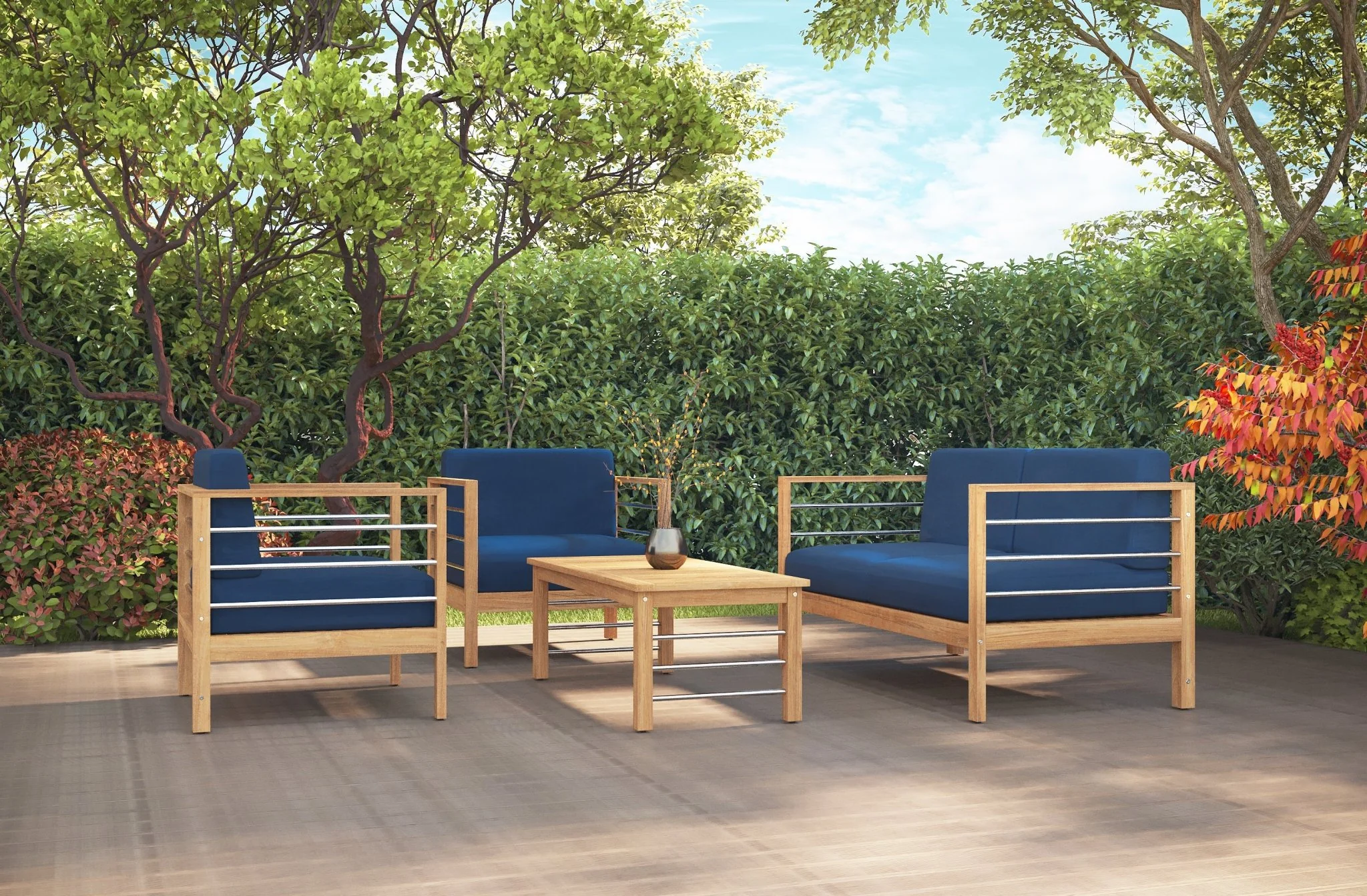 Solmara Teak Loveseat - Image 19