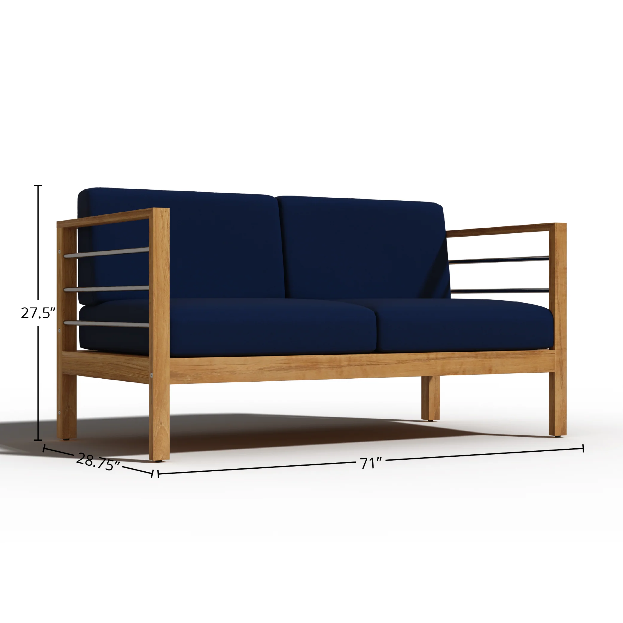 Solmara Teak Loveseat - Image 24