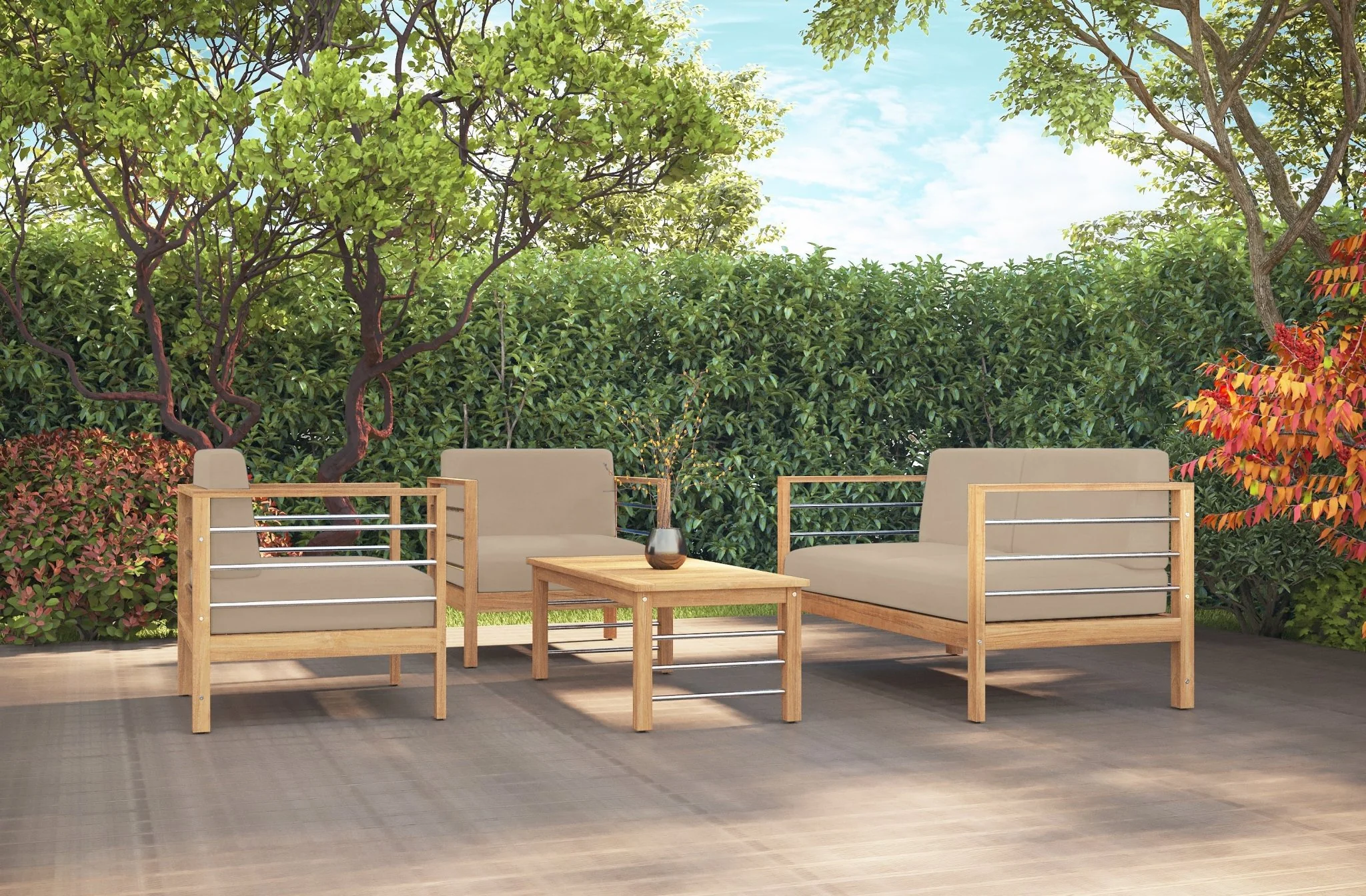 Solmara Teak Loveseat - Image 3