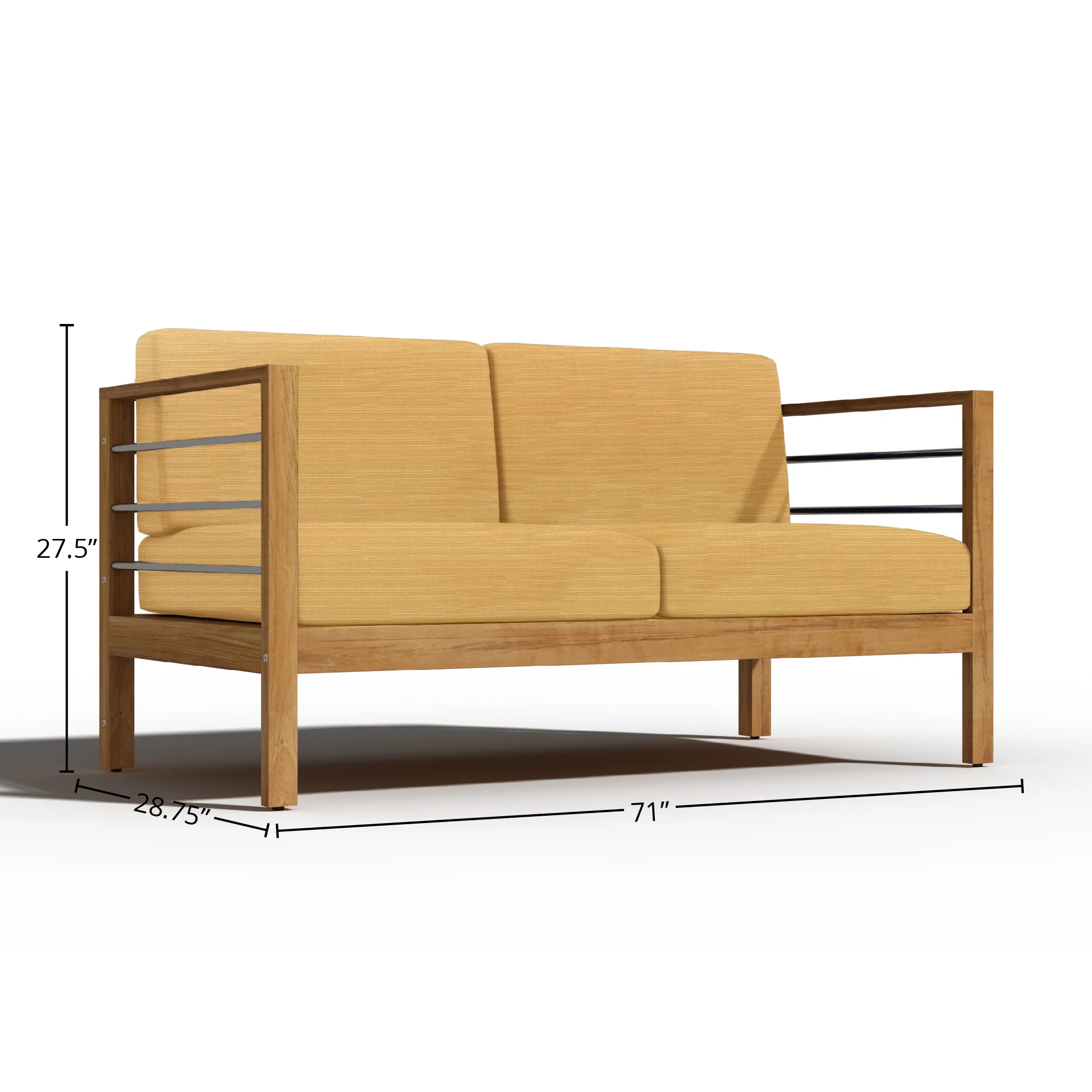 Solmara Teak Loveseat - Image 32