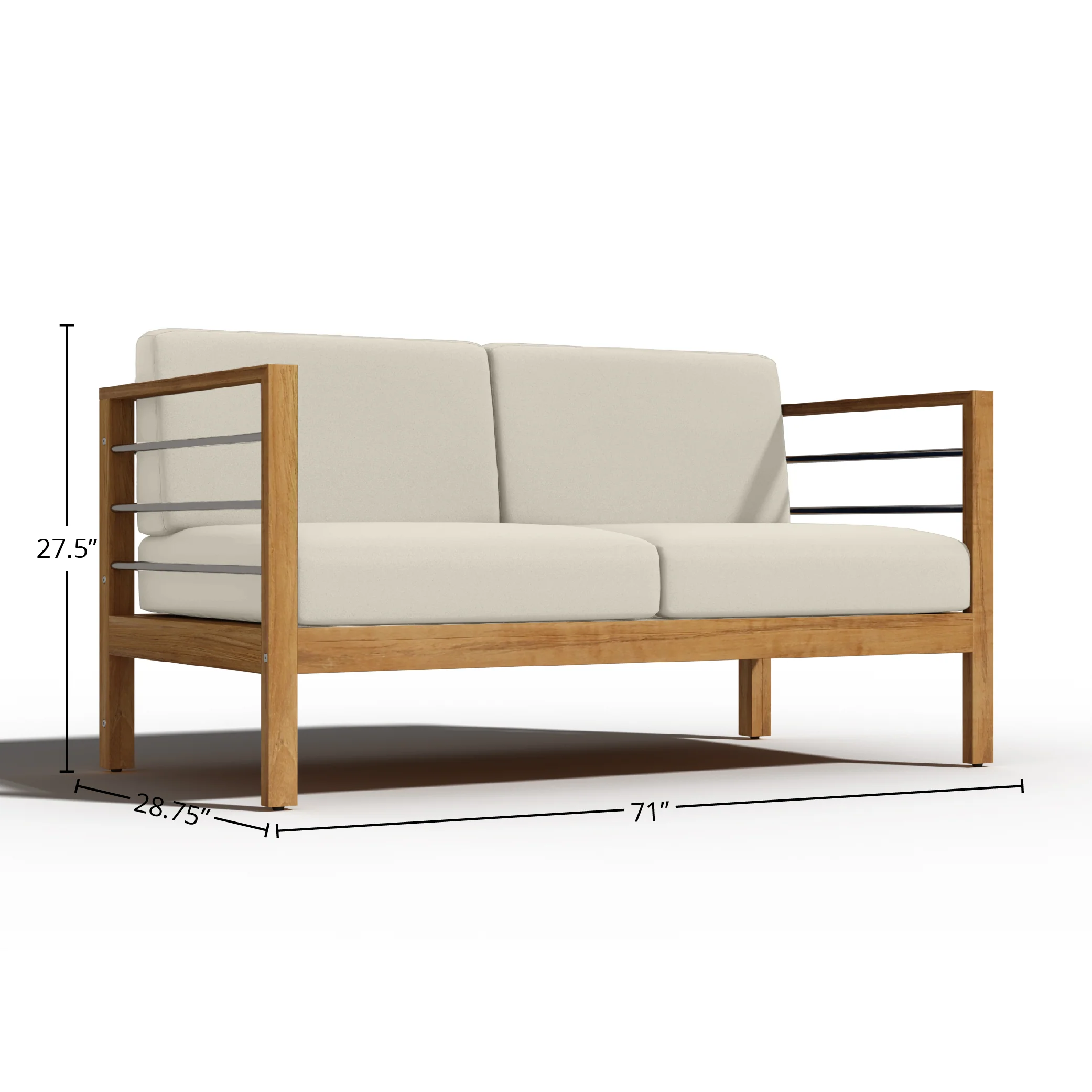 Solmara Teak Loveseat - Image 40