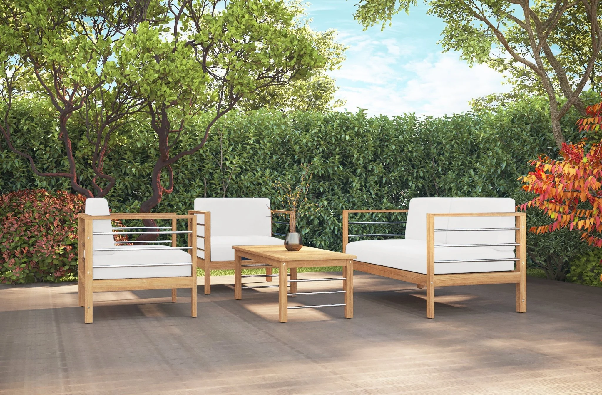 Solmara Teak Loveseat - Image 42