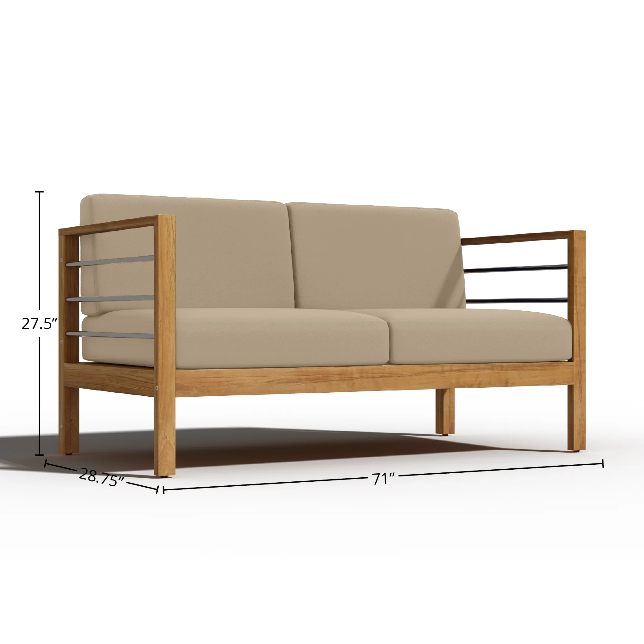 Solmara Teak Loveseat - Image 8