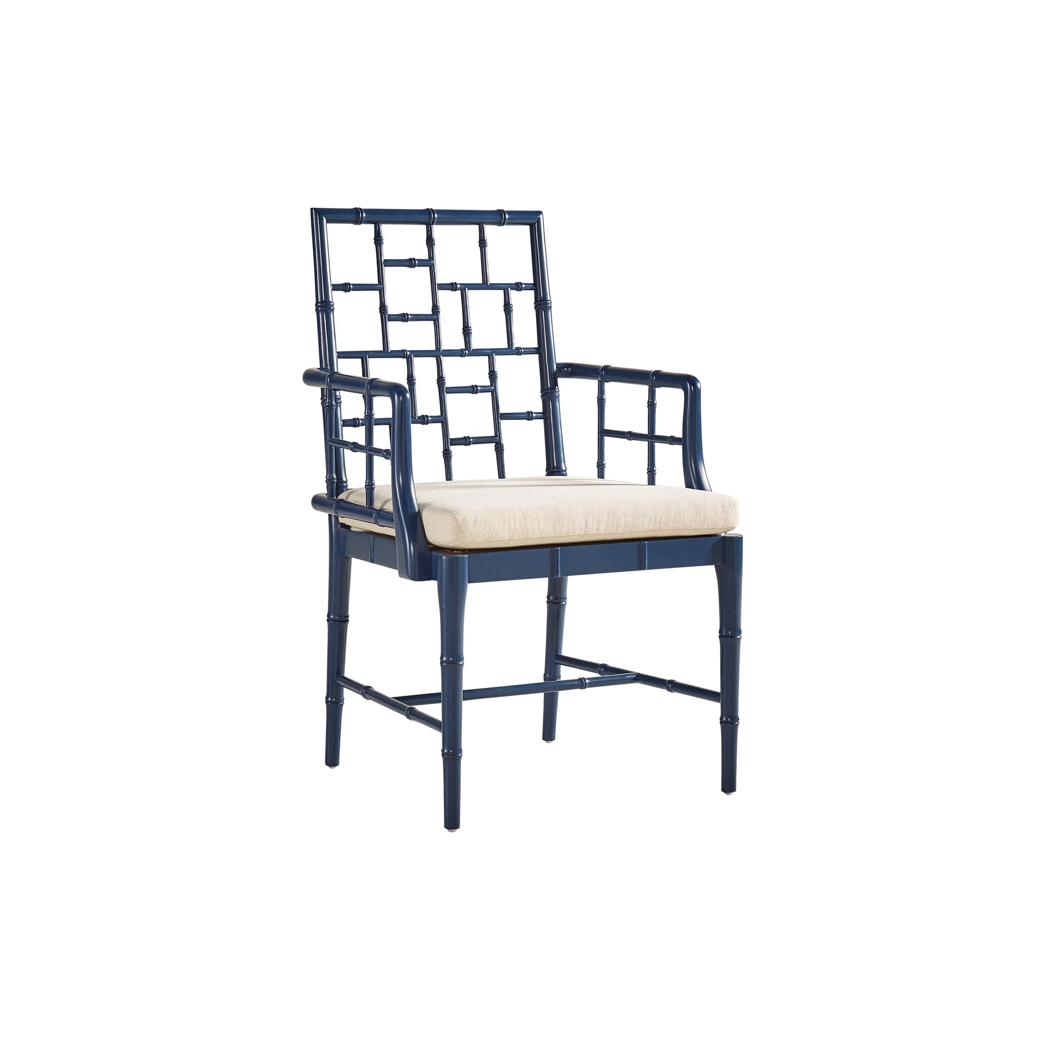 Square Chippendale Bamboo-Look Chair - Image 2