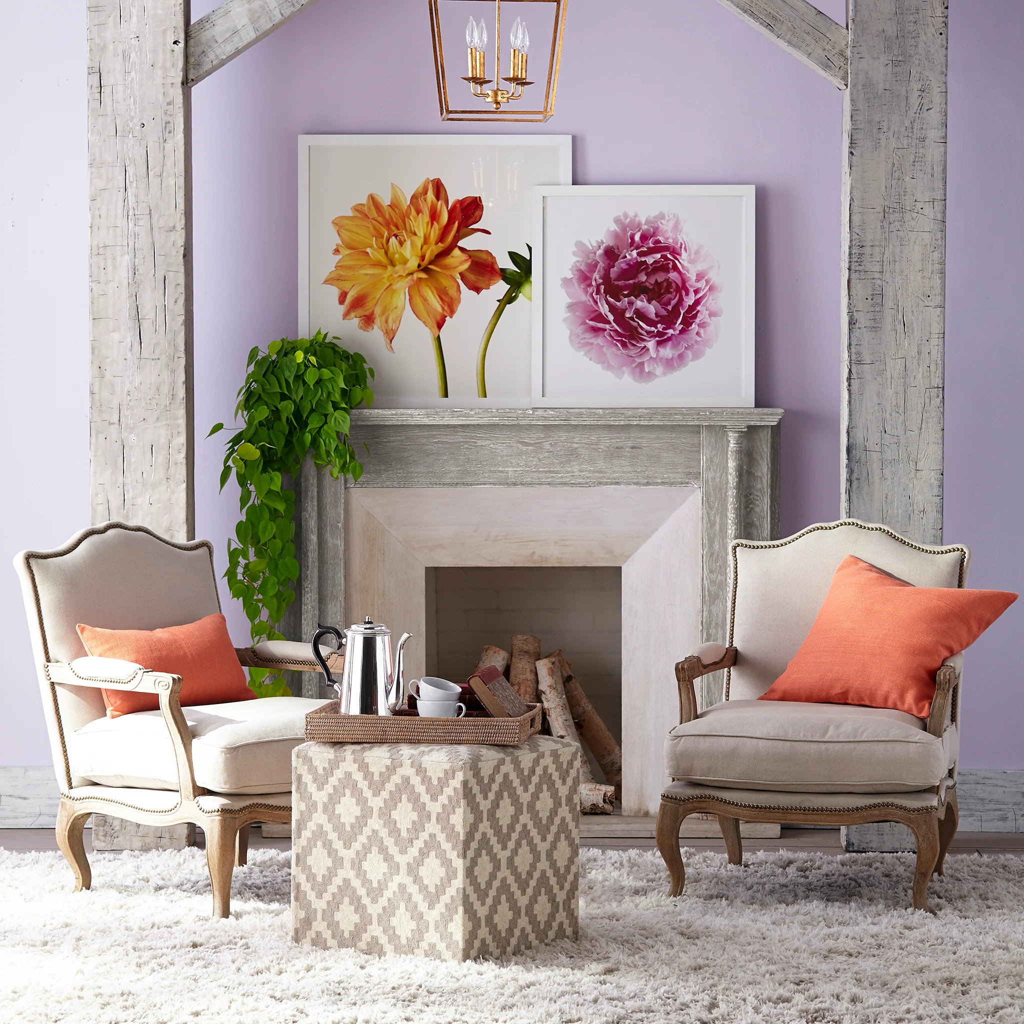 Natural Linen Studded Lounge Armchair - Image 3