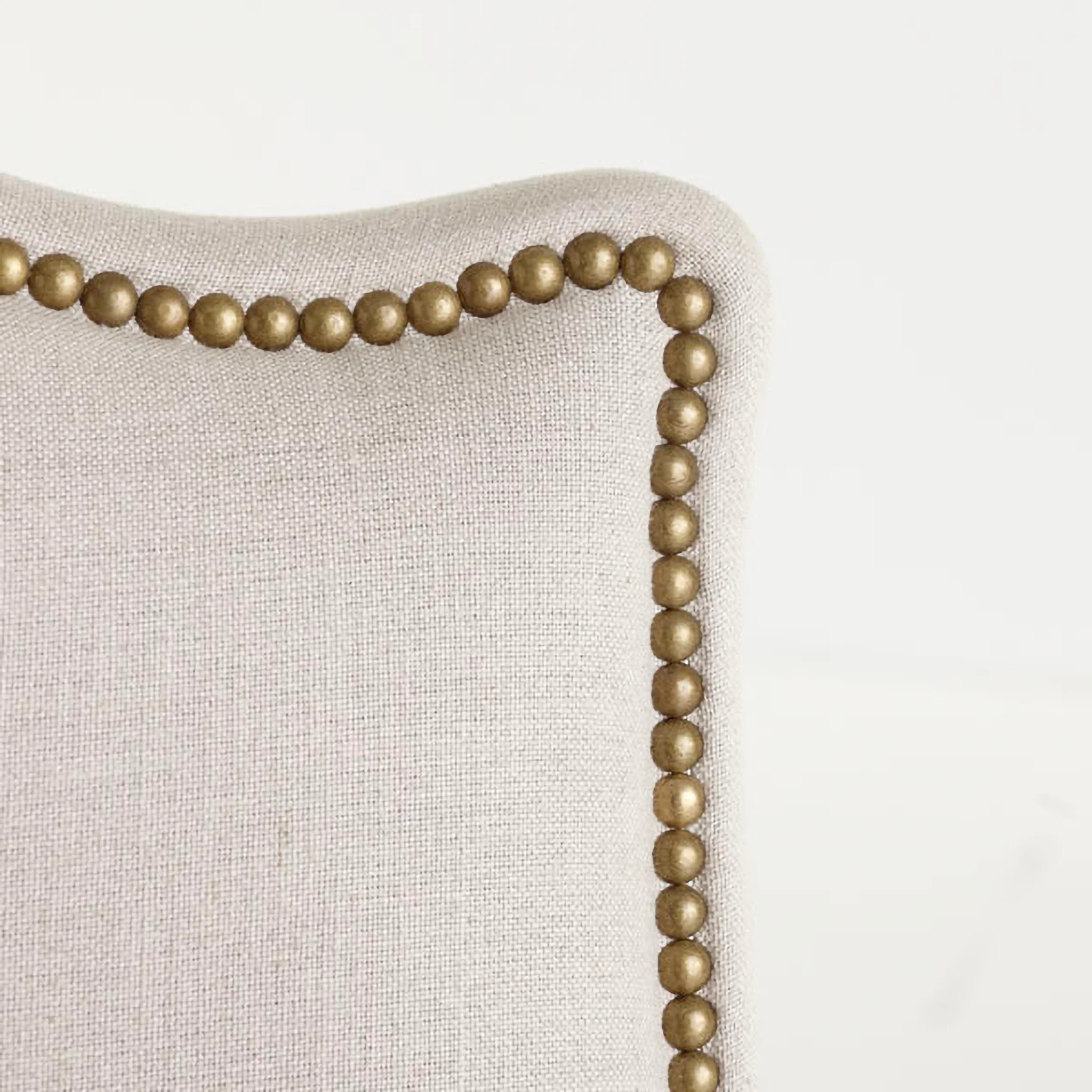 Natural Linen Studded Lounge Armchair - Image 4