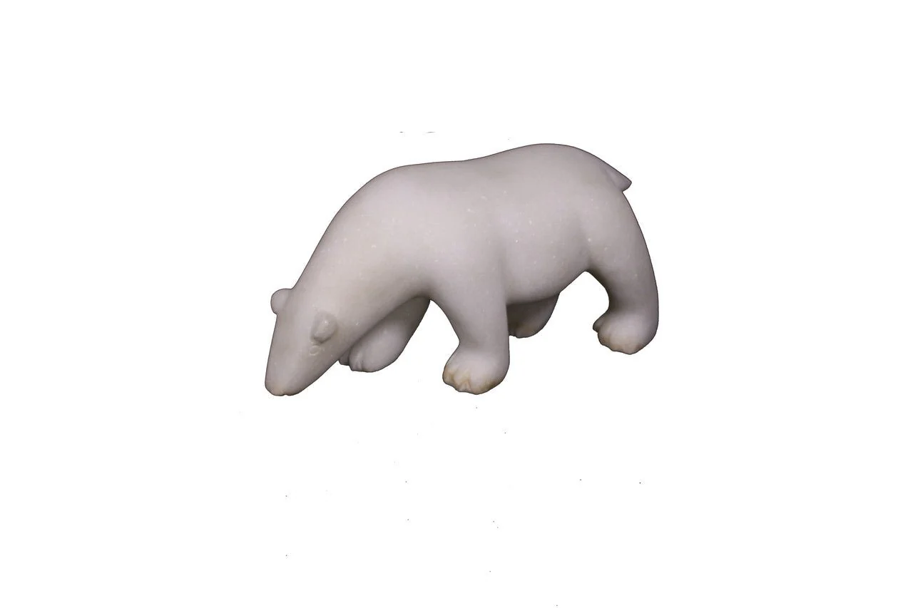 Svalin Marble Bear Sculpture - Image 3