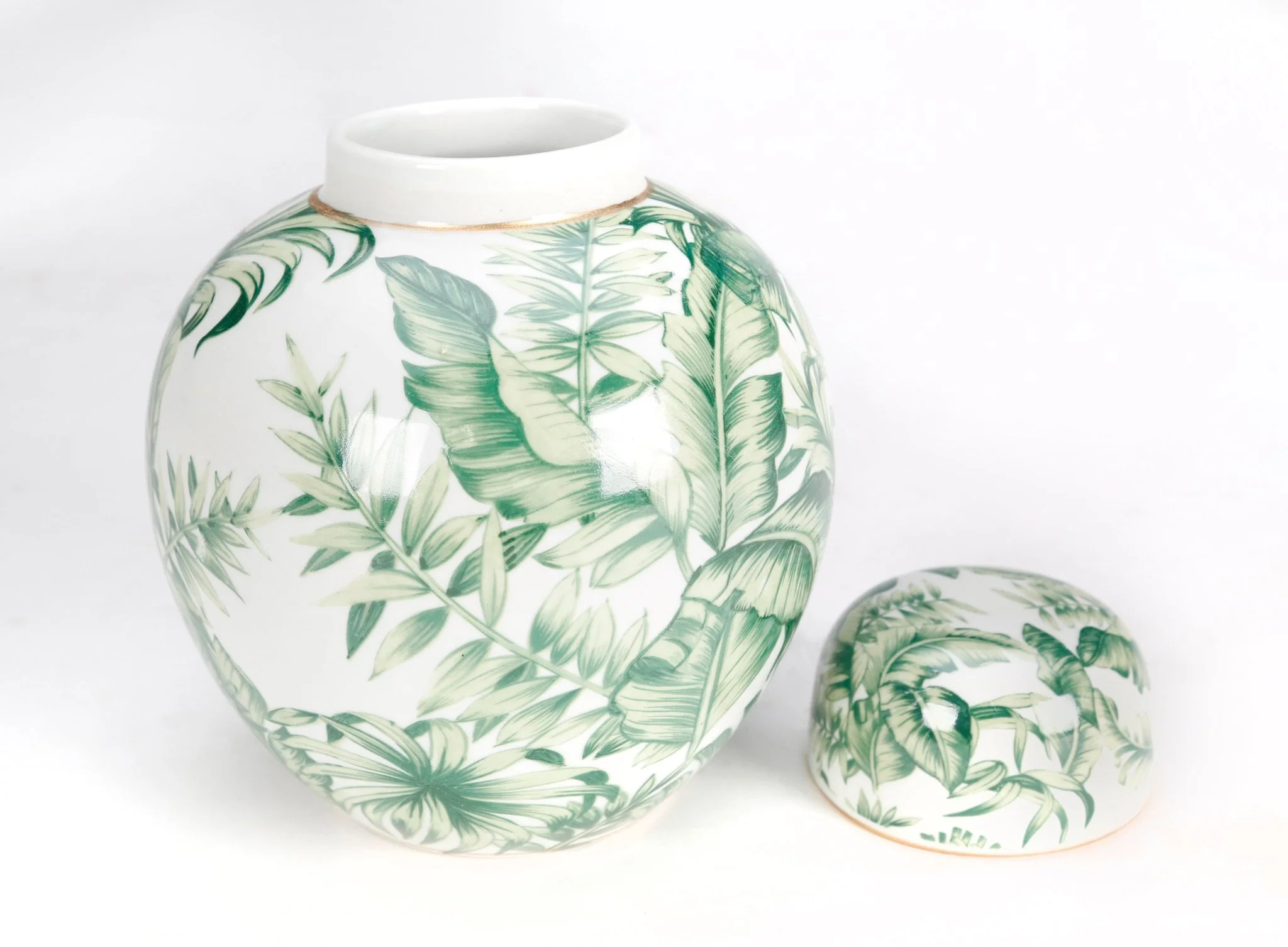 Tamarind Porcelain Palm Ginger Jar - Image 2