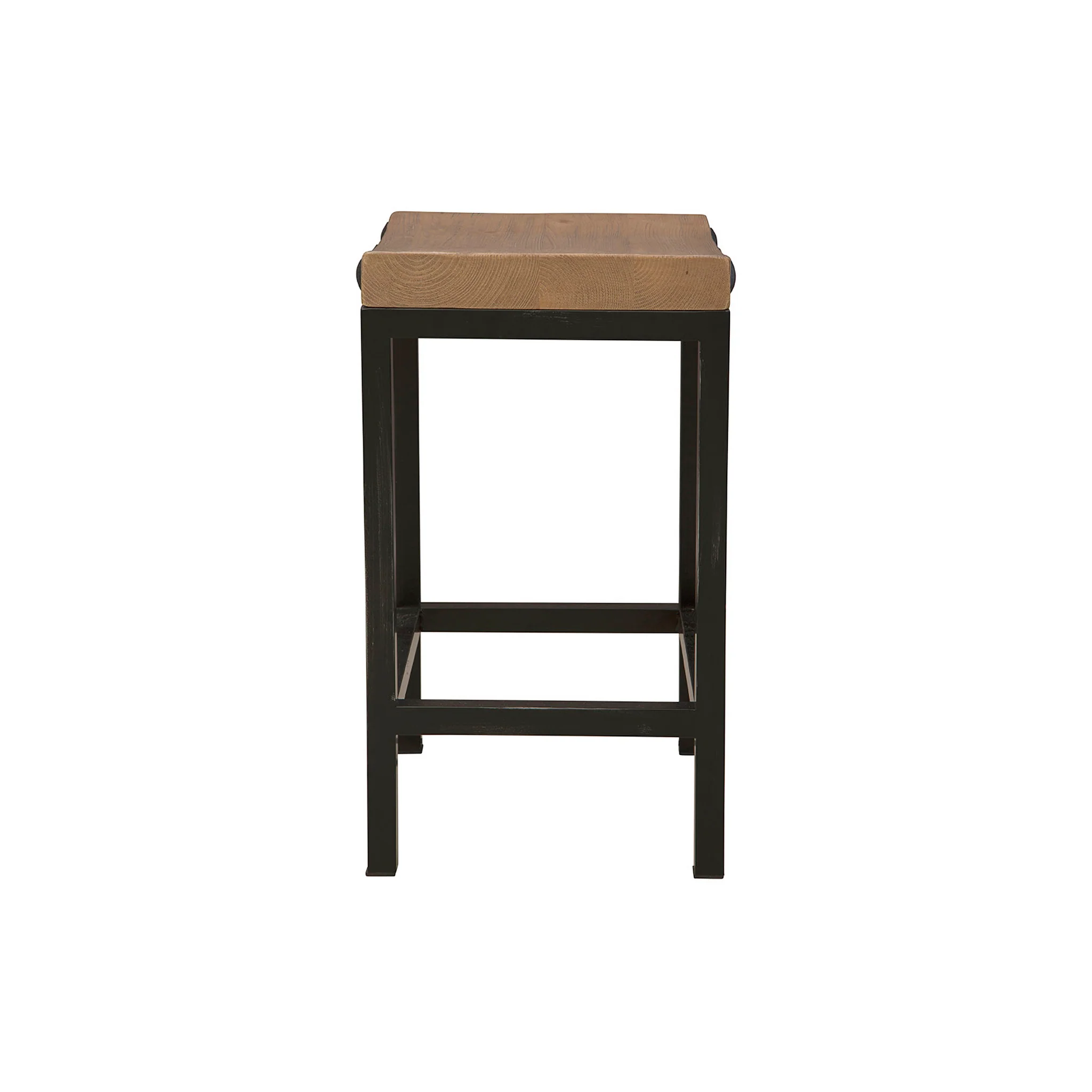 Terlizzi Wood and Iron Stool - Image 2