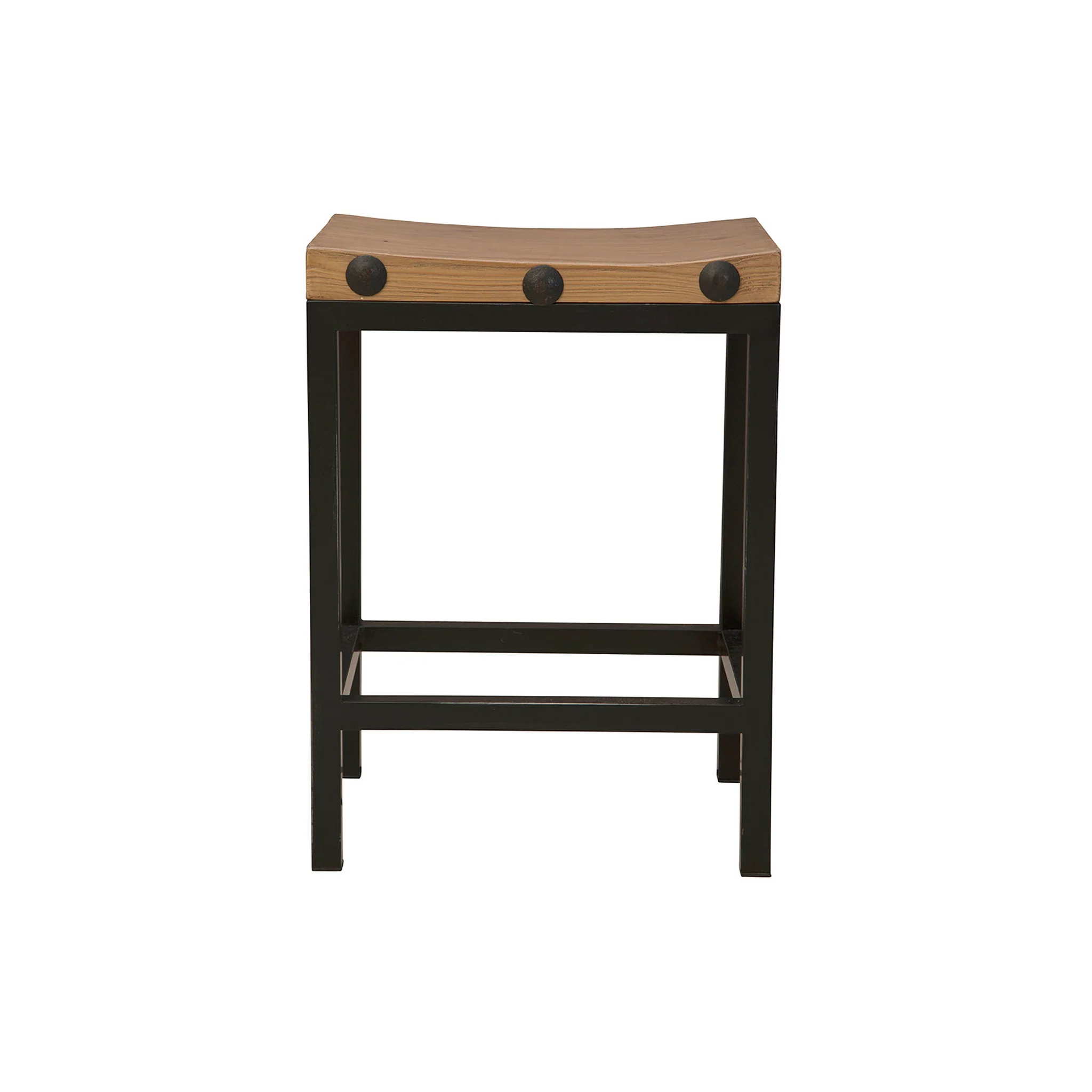 Terlizzi Wood and Iron Stool - Image 3