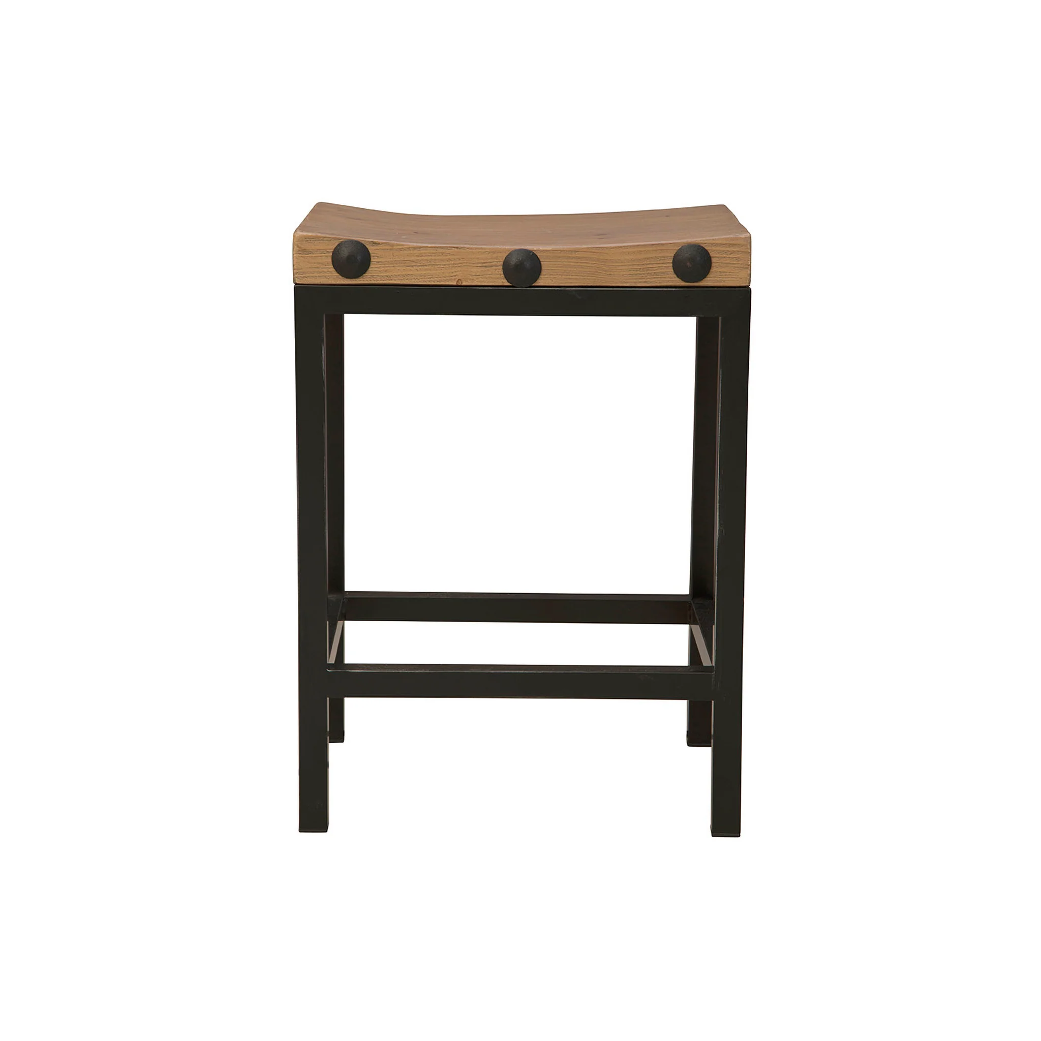 Terlizzi Wood and Iron Stool - Image 4