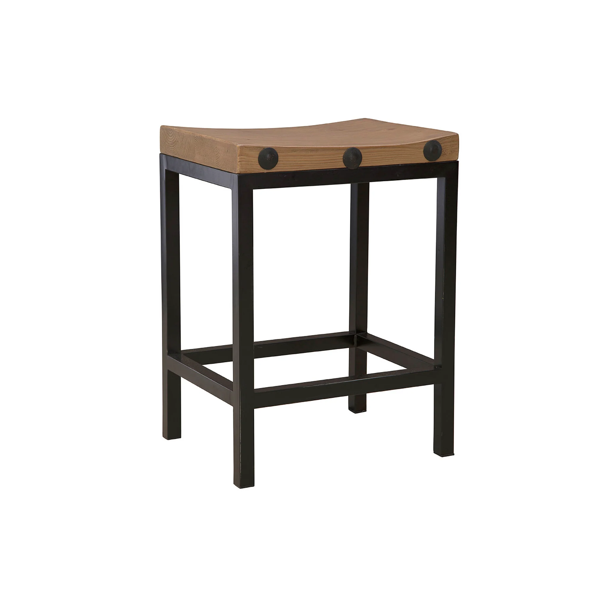 Terlizzi Wood and Iron Stool - Image 5