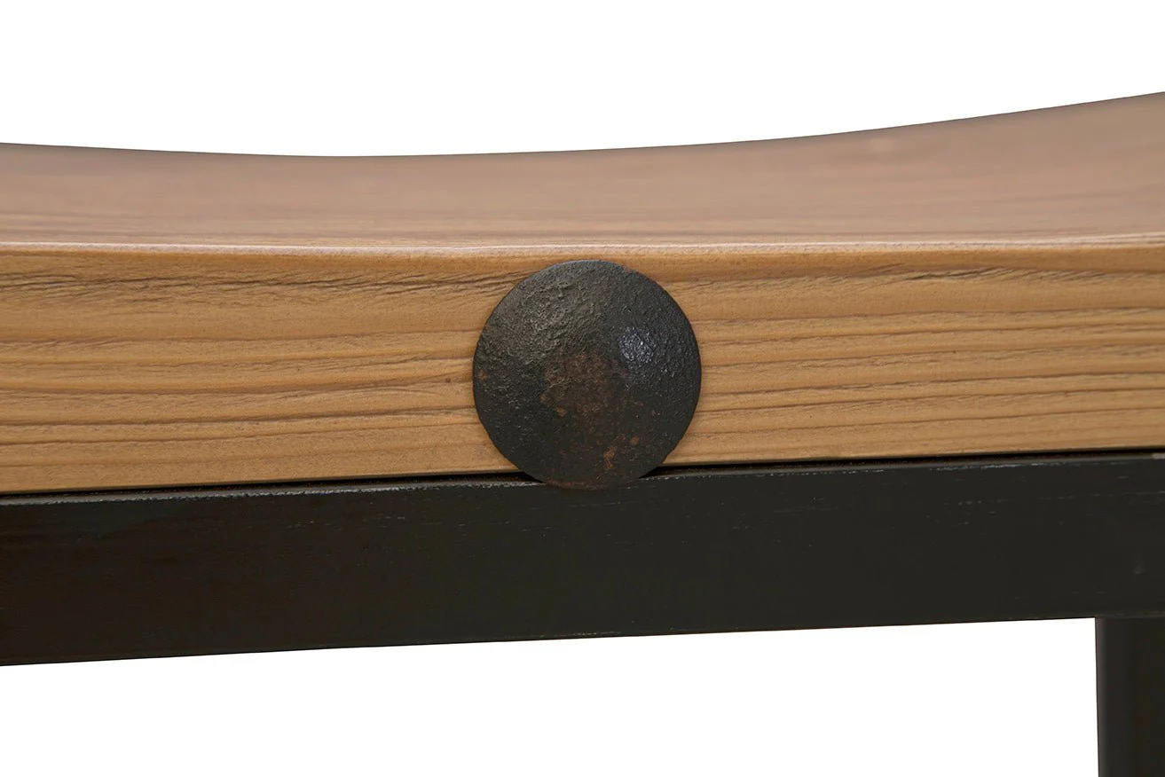 Terlizzi Wood and Iron Stool - Image 6