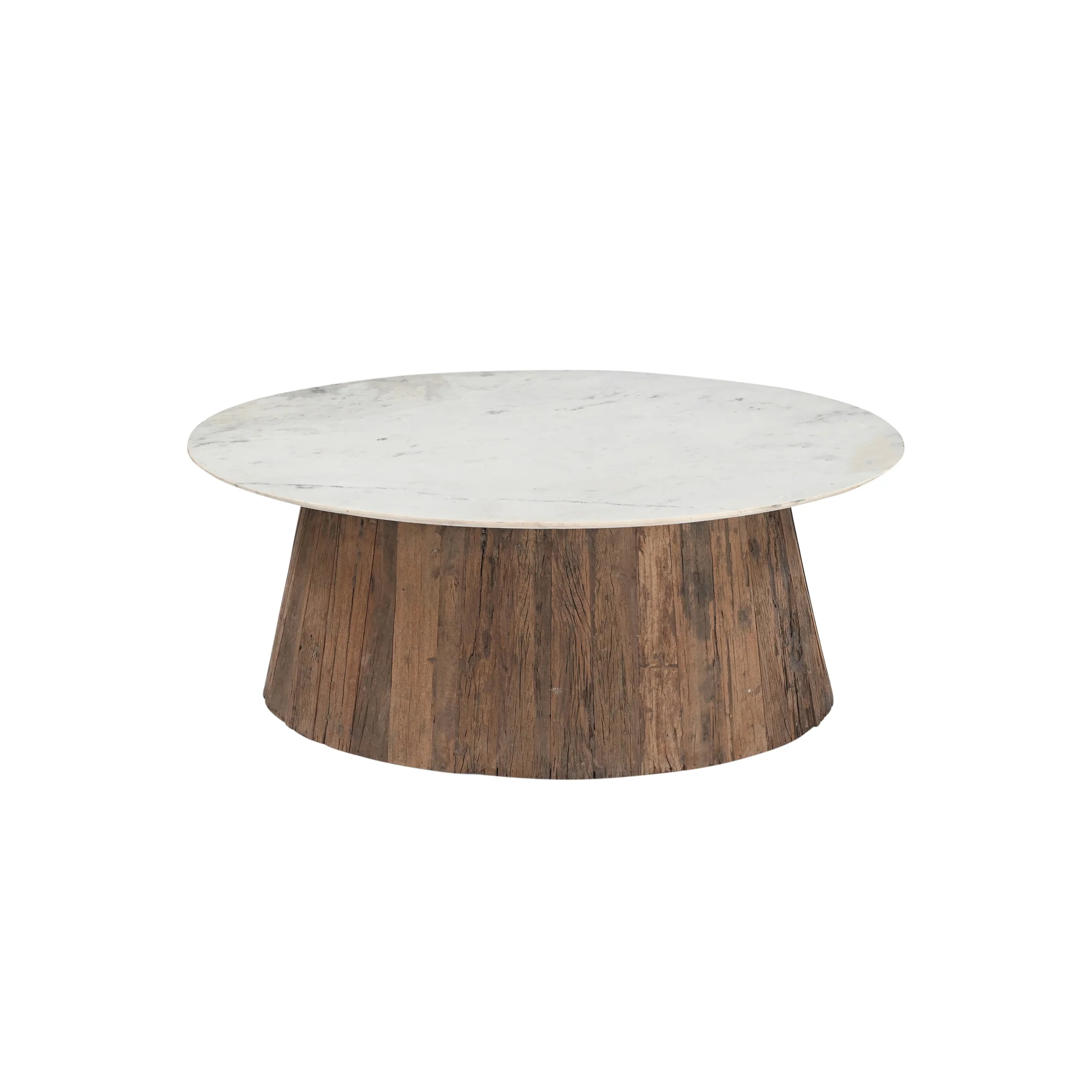 Theron Reclaimed Wood Marble Coffee Table - Image 2
