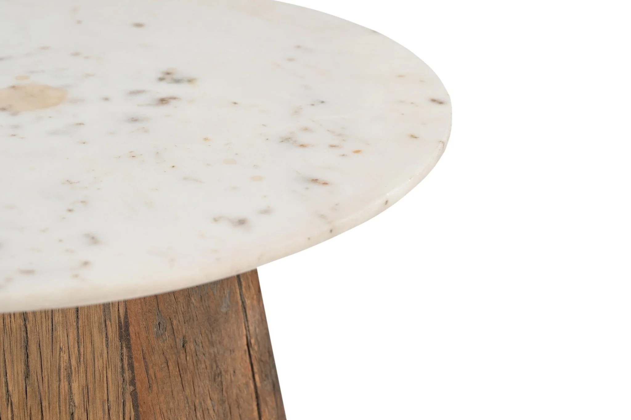 Theron Reclaimed Wood Marble Side Table - Image 4