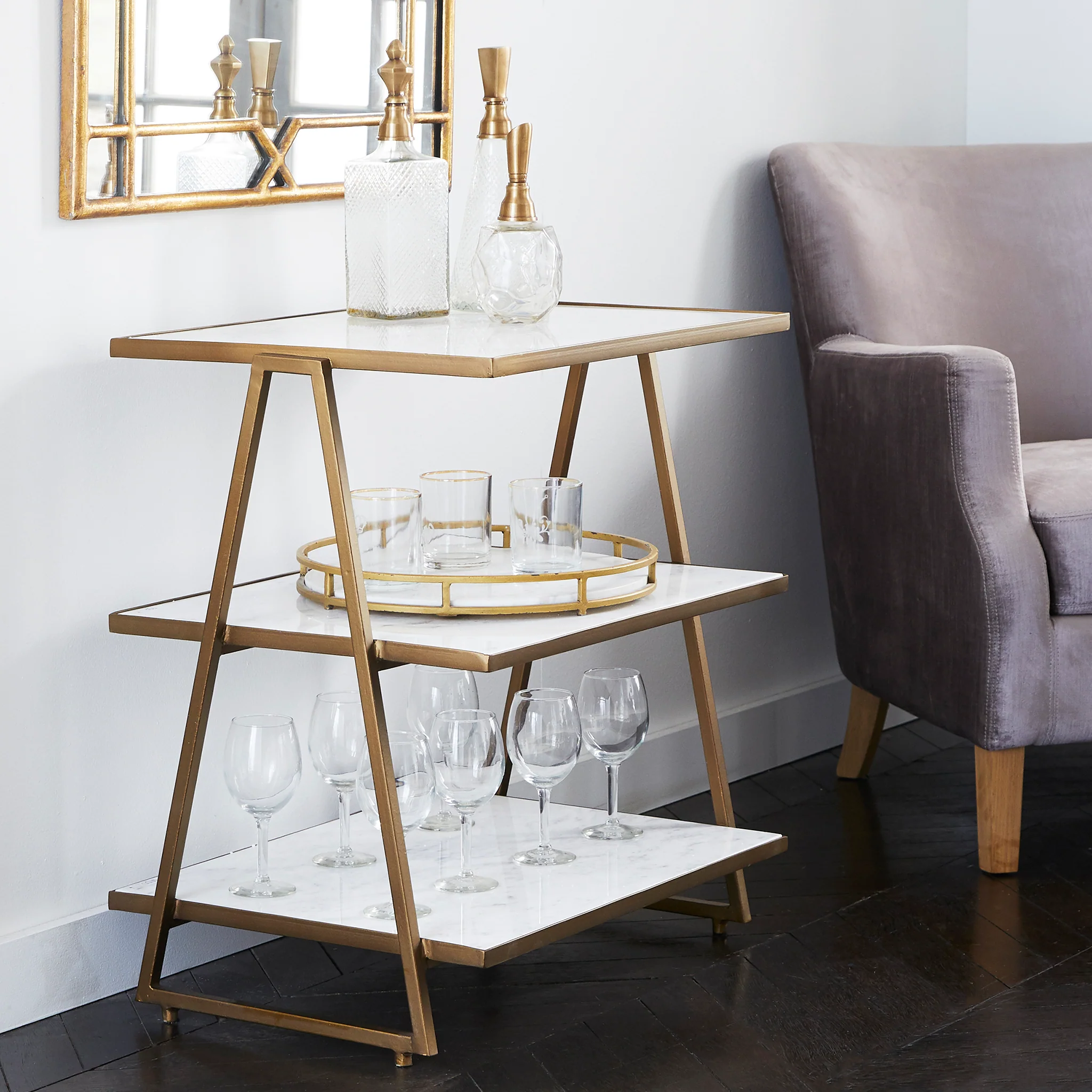 Three Tier Marble Top Table - Image 7