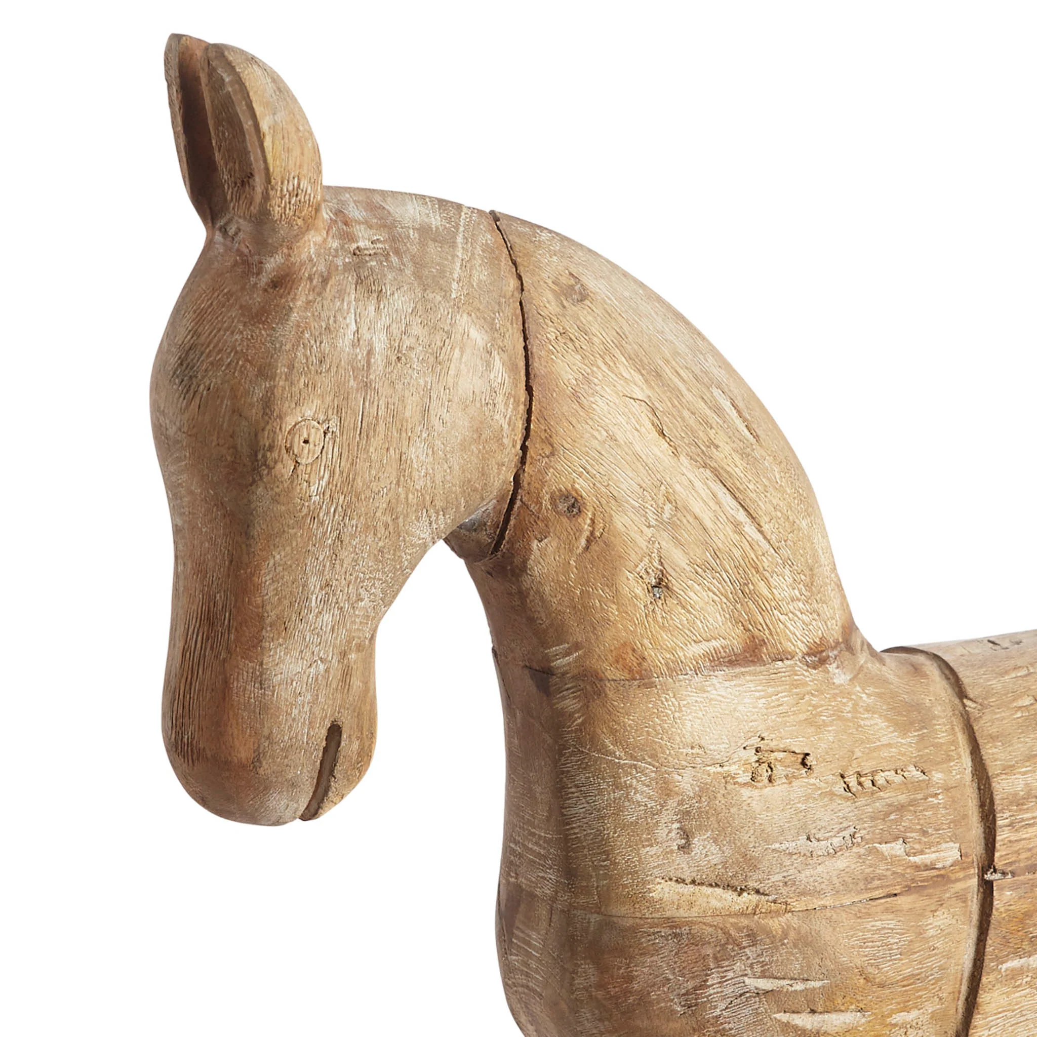 Hand-Carved Trojan Horse on Stand - Image 4