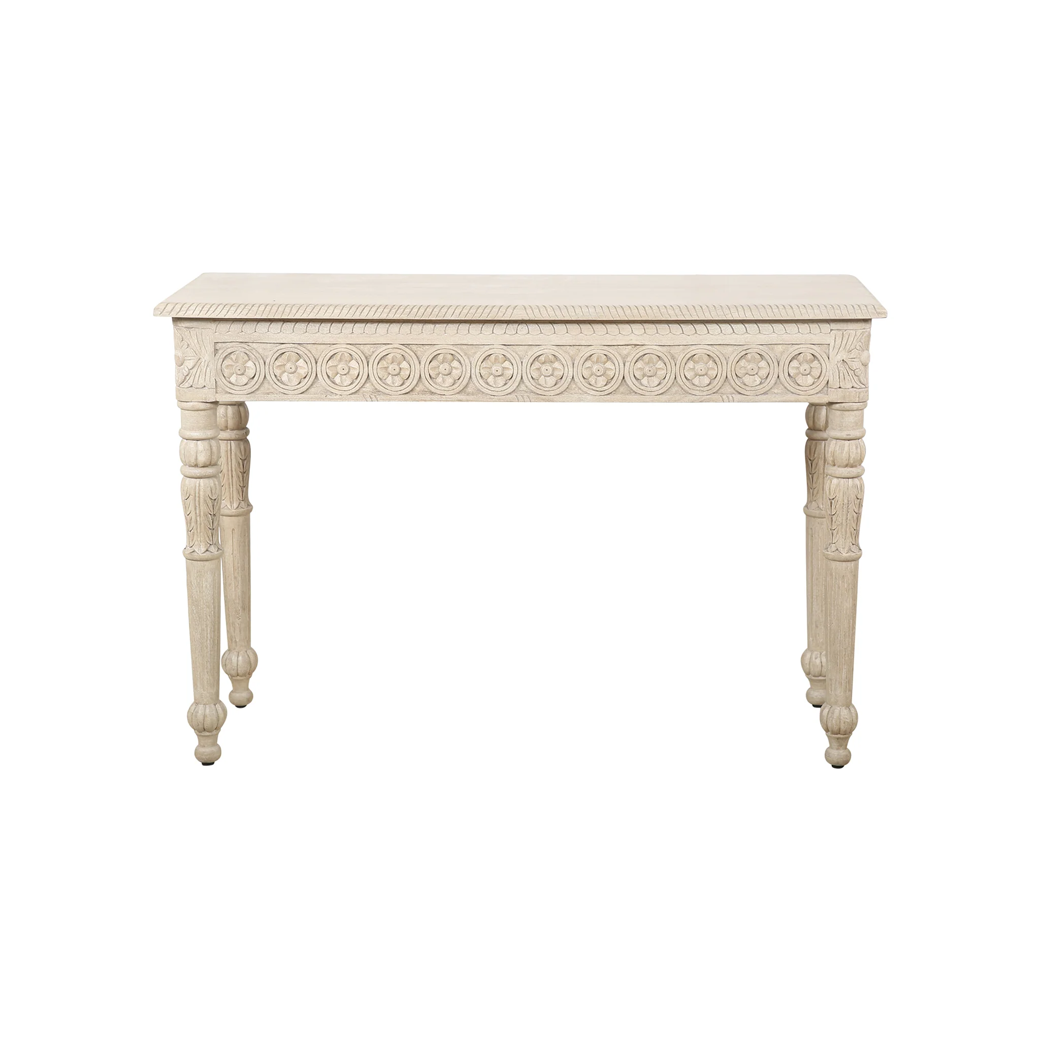 Udaipur Carved Wood Console Table - Image 2