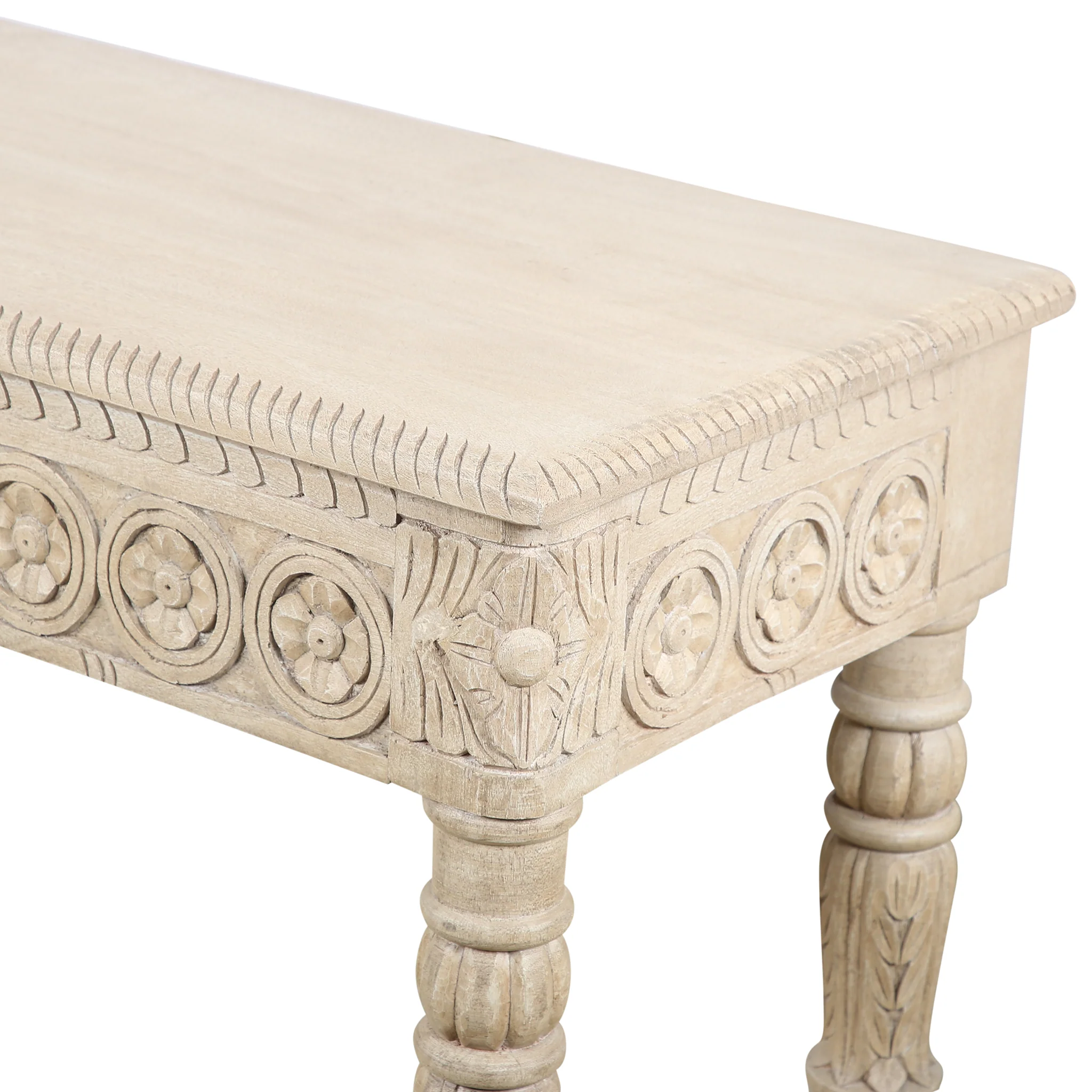 Udaipur Carved Wood Console Table - Image 5